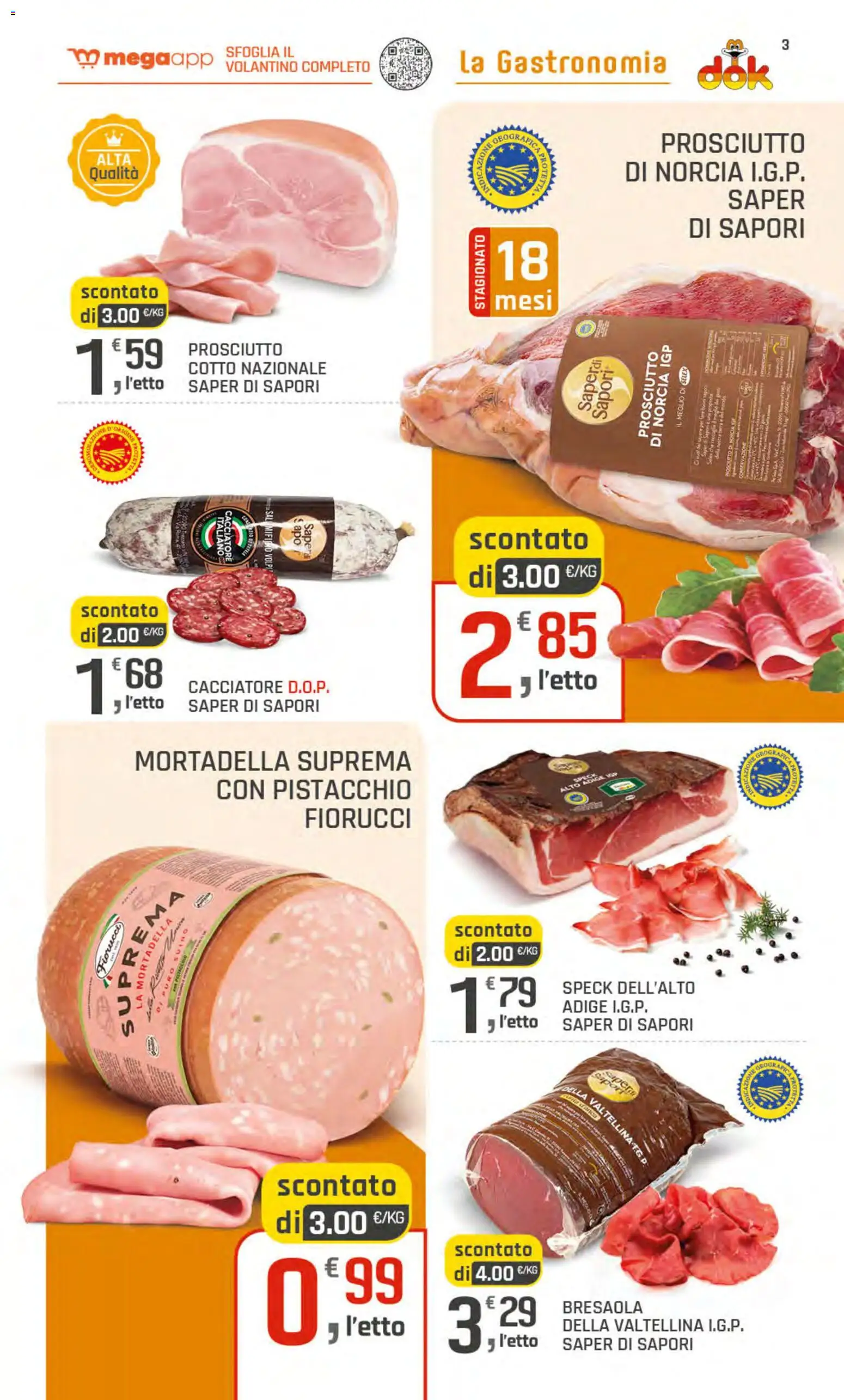Volantino DOK del 28.05.2026 | Pagina: 3 | Prodotti: Speck, Sapone, Bresaola, Suino