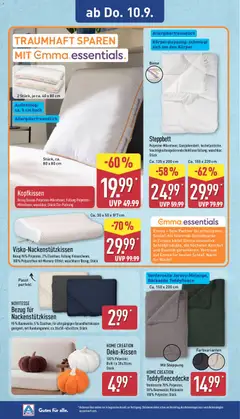 Kopfkissen, Bezug Deluxe-Polyester-Mikrofaser, Füllung Polyester-Mikrofaser; waschbar; Stück/2er-Packung ab 07.09.2026 gültig | Seite: 12