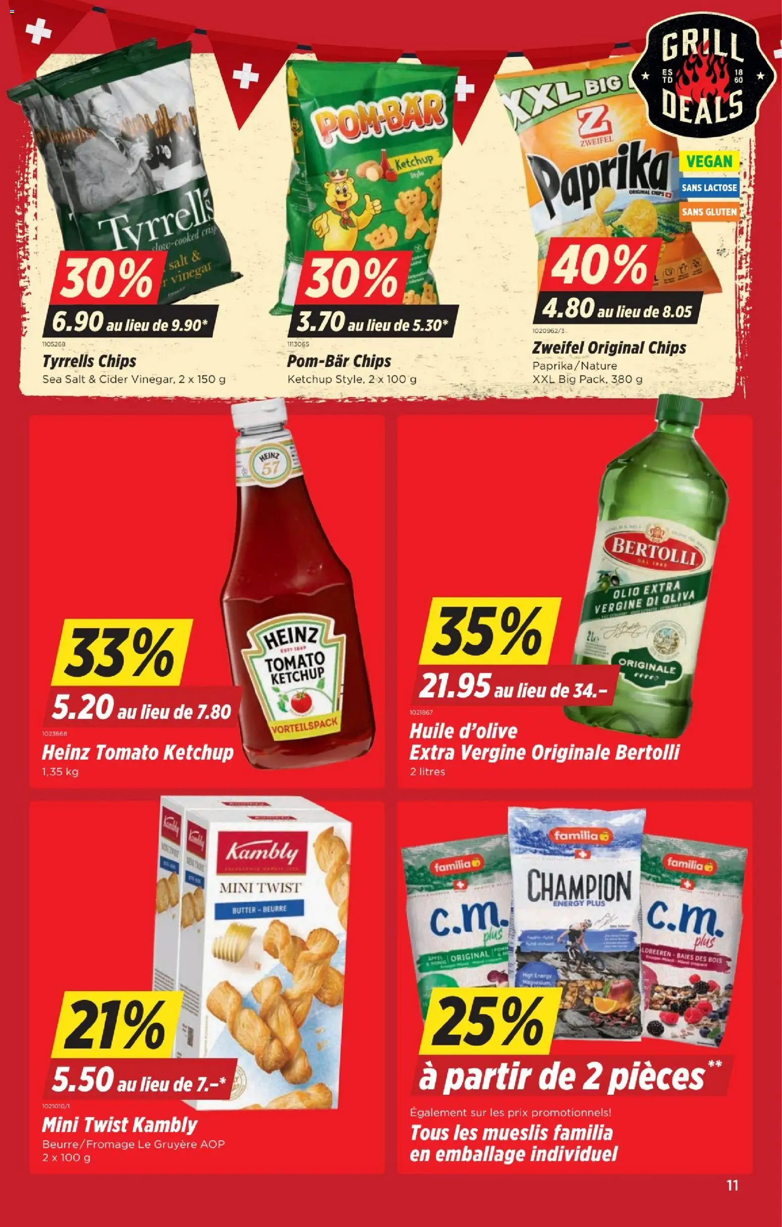 Denner aktionen FR – gültig ab 30.07.2026 | Seite: 11 | Produkte: Butter, Chips, Ketchup, Grill