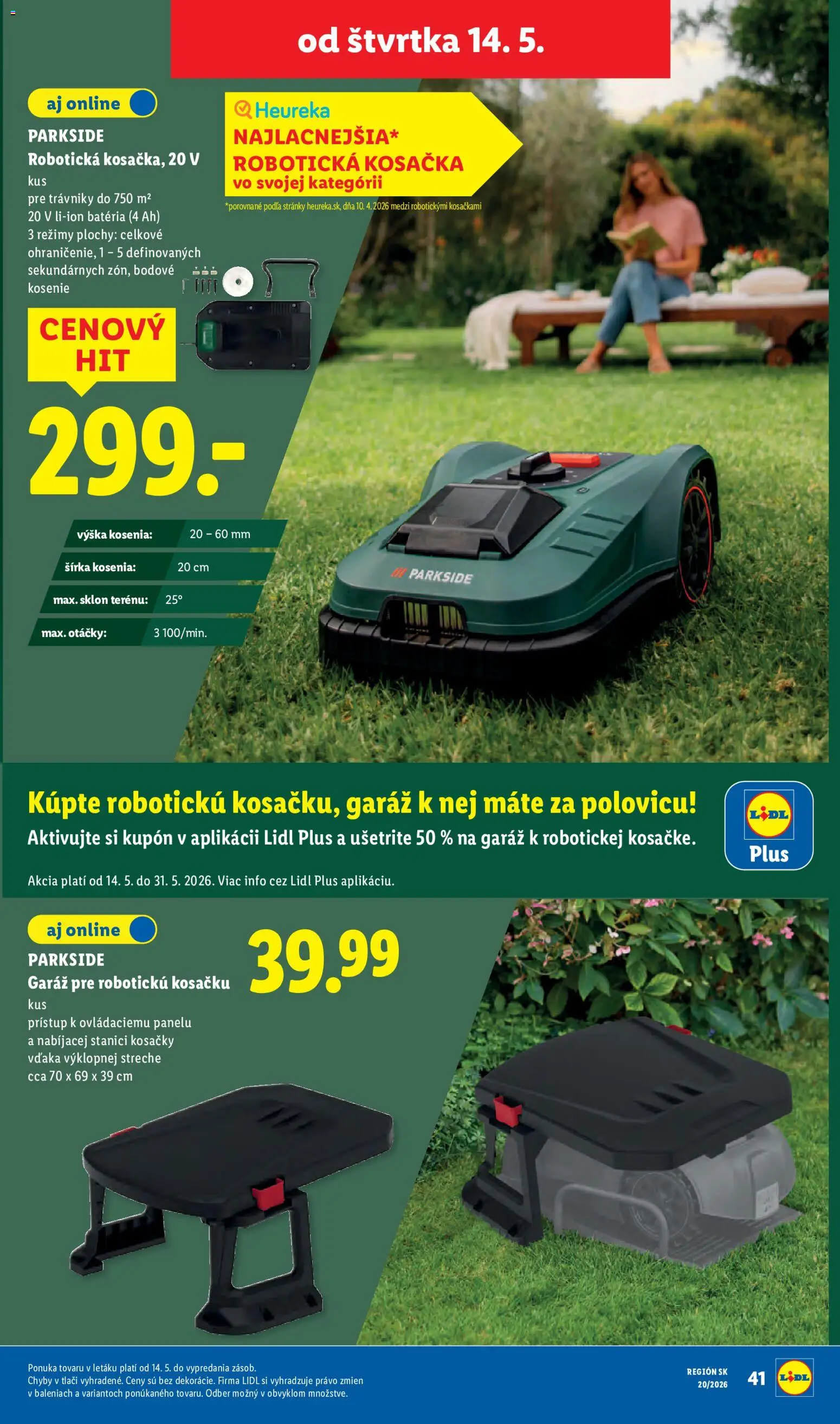 Nové Lidl akcie – leták je platný od 11.05.2026 | Strana: 69 | Produkty: Robotická kosačka, Kosačka, Kosačky, Parkside