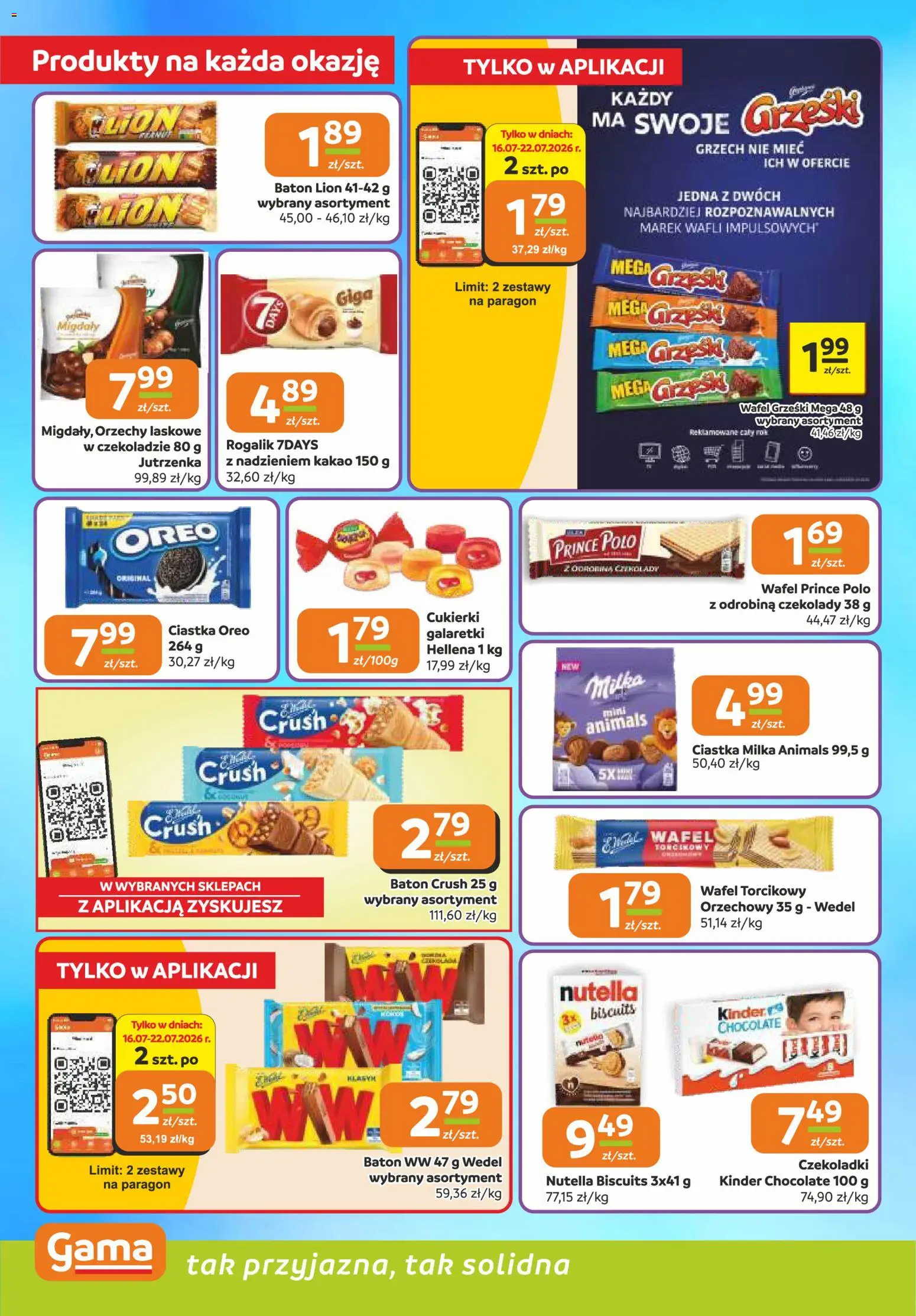Gama gazetka od 16.07.2026 | Strona: 4 | Produkty: Galaretki, Kakao, Orzechy laskowe, Cukierki