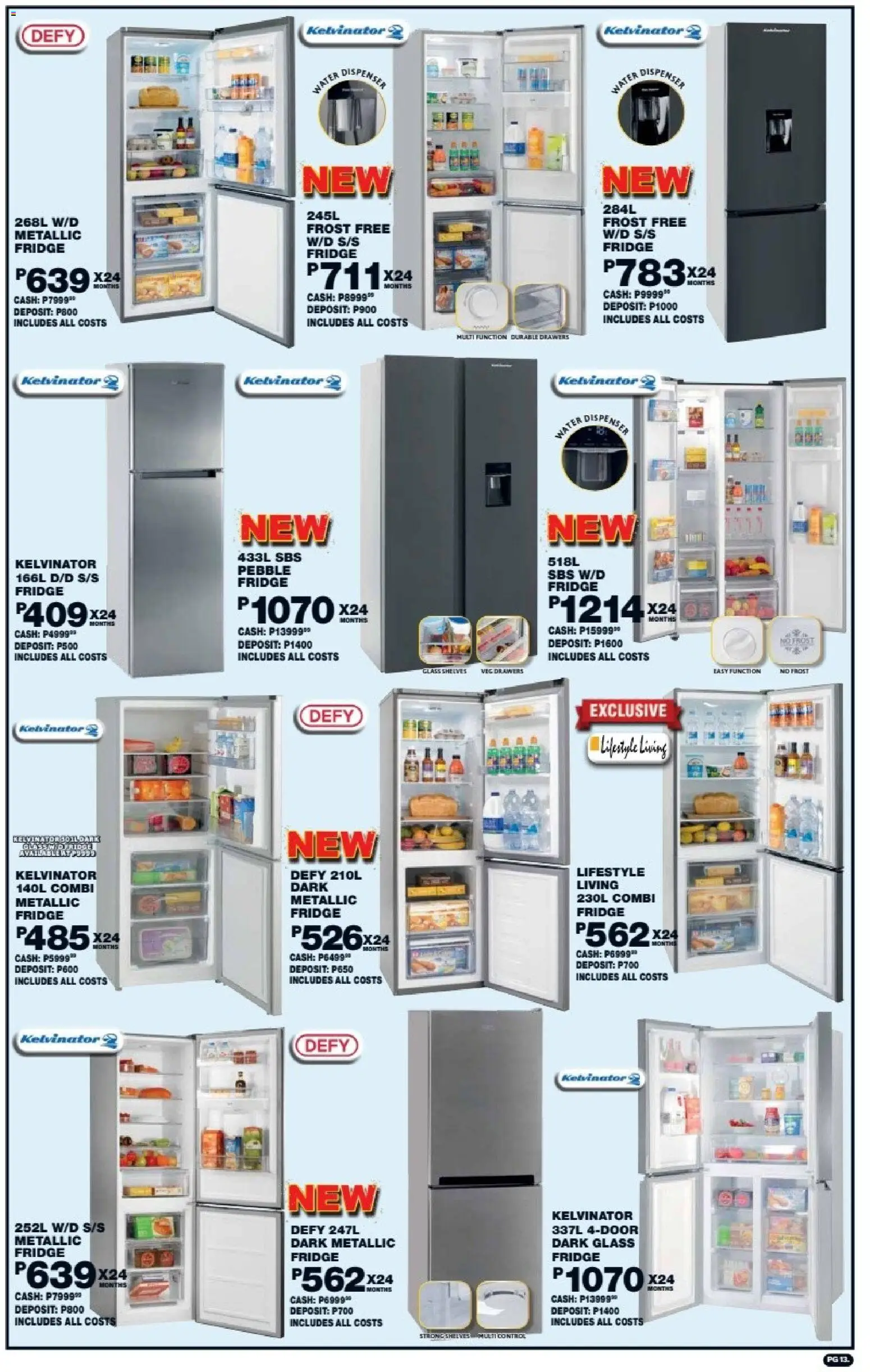 New Lewis Stores catalogue – valid from 10/08/2026 | Page: 13 | Products: Fridge, Water