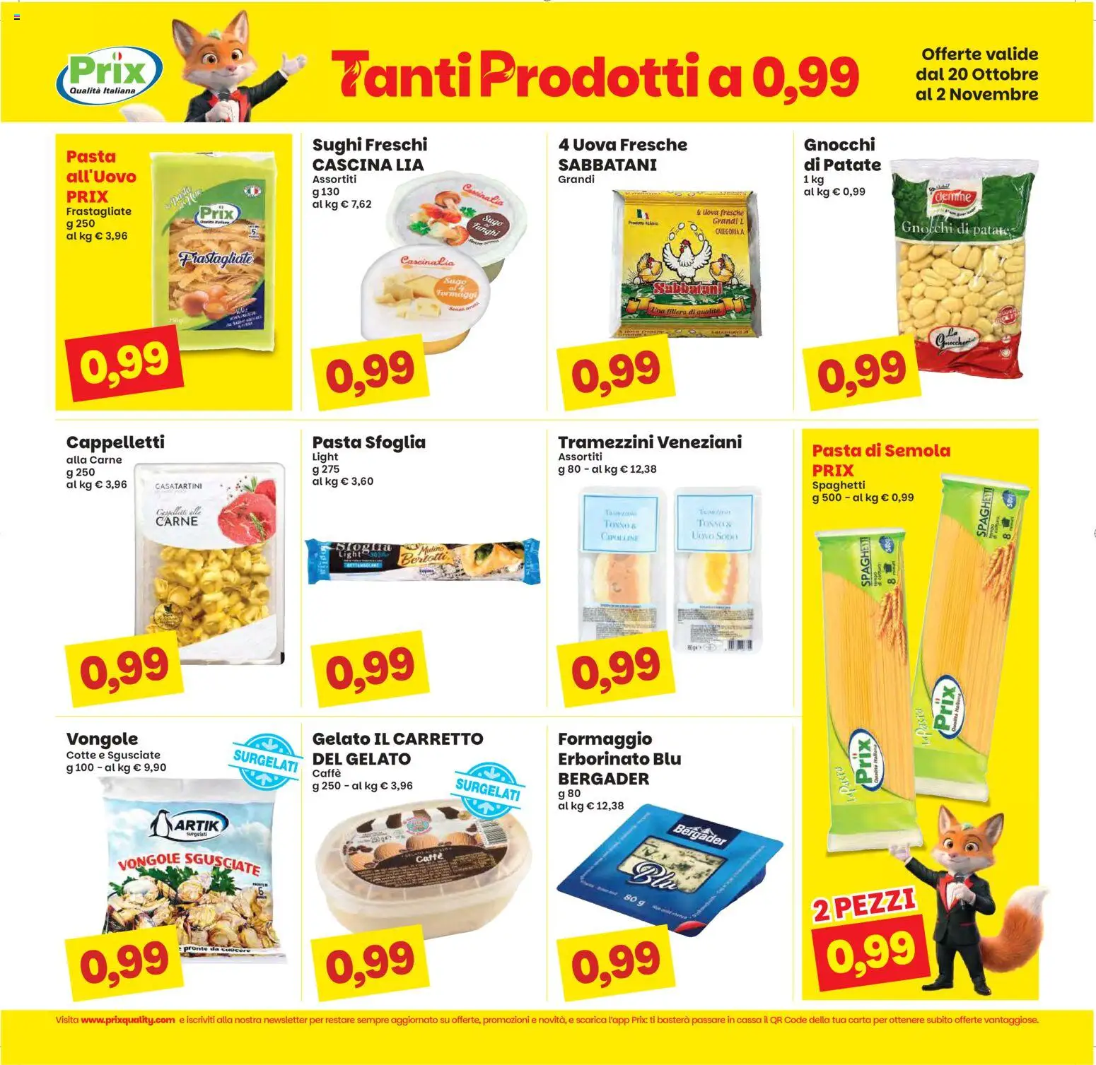 Volantino Prix del 20/10/2026 | Pagina: 4 | Prodotti: Gelato, Patate, Carne, Gnocchi di patate