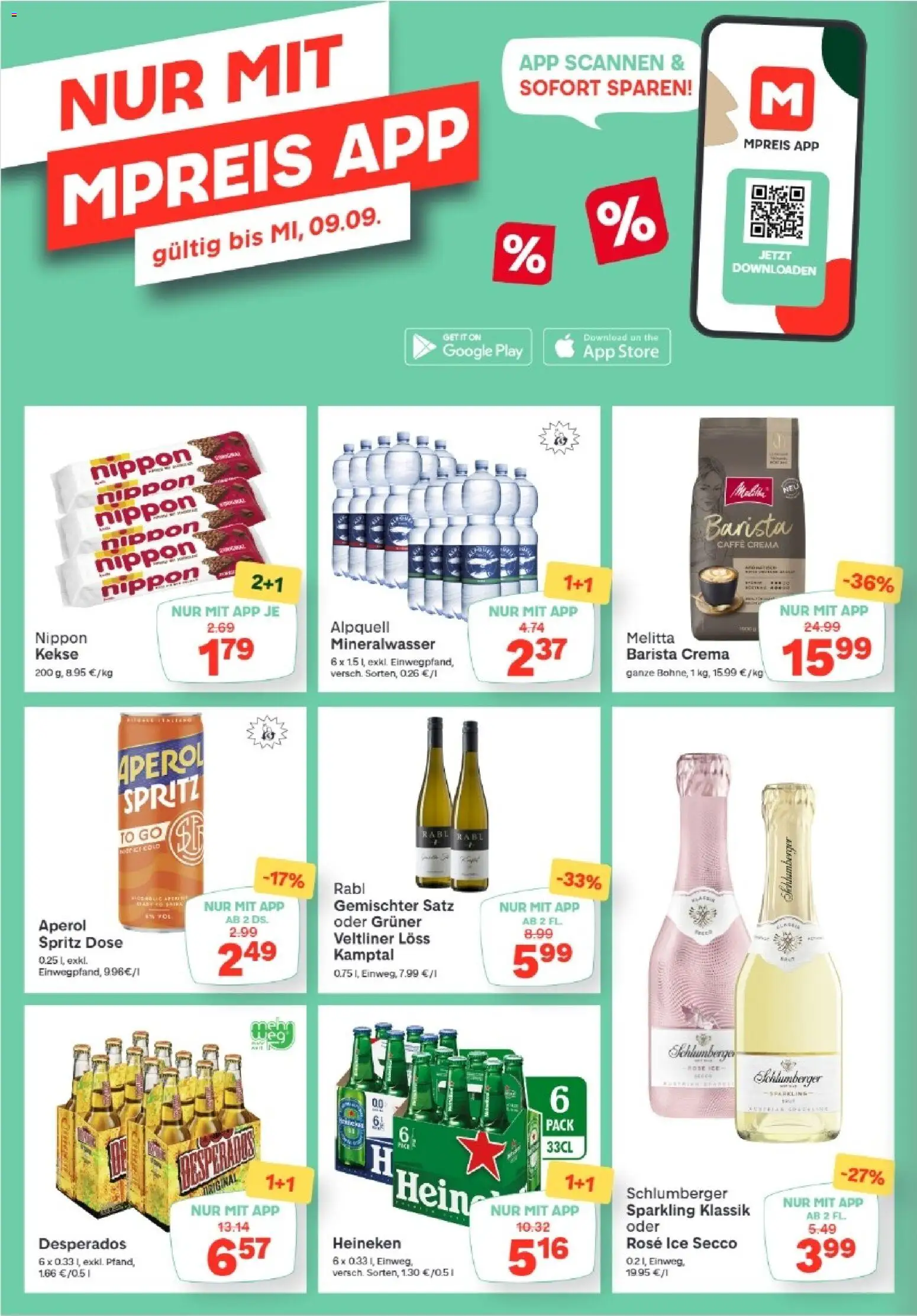 MPREIS Dellach im Drautal gültig ab 03.09.2026 | Seite: 14 | Produkte: Desperados, Kekse, Aperol, Mineralwasser