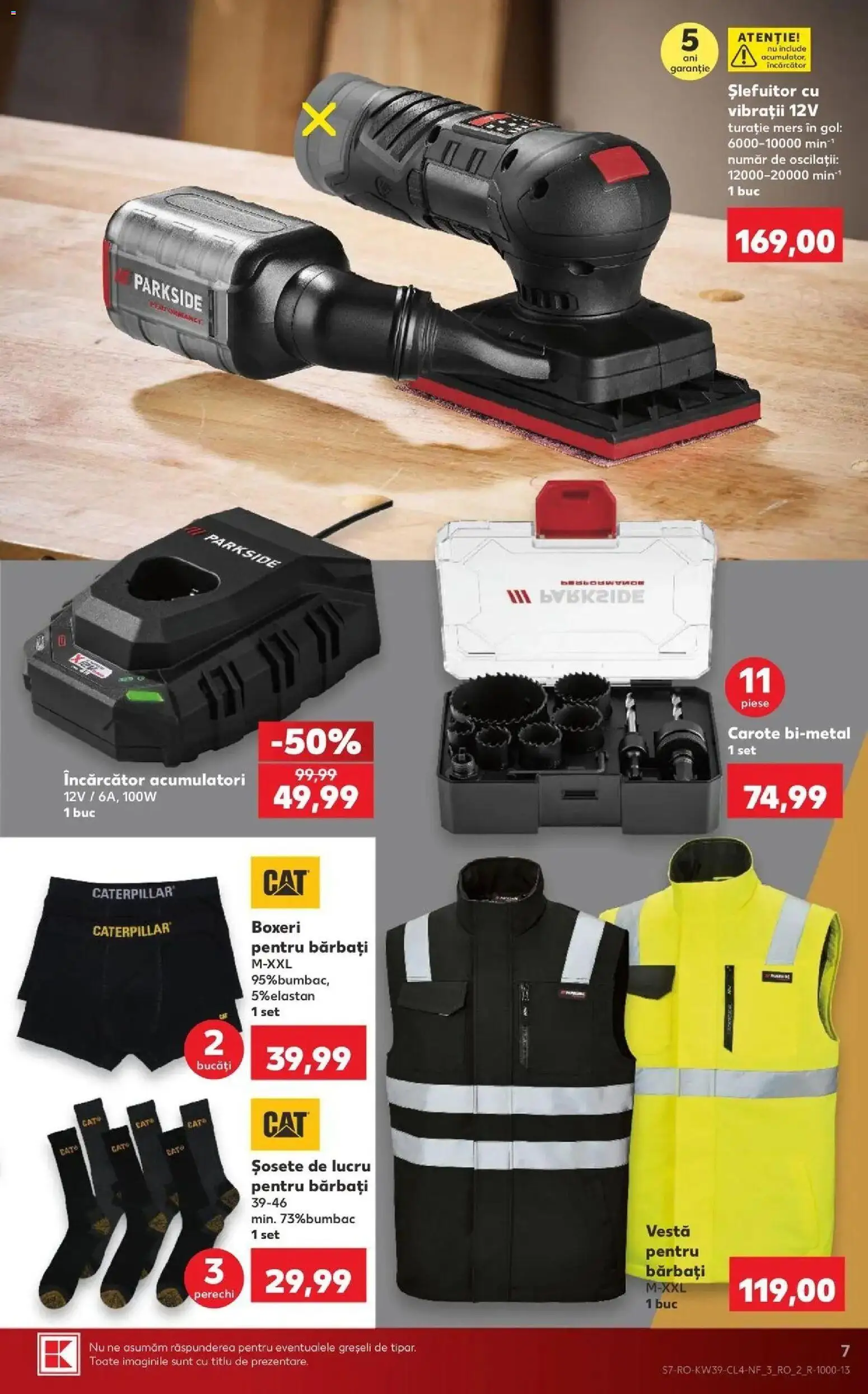 Kaufland Comarnic 23.09.2026 - Revista si Oferta | Pagină: 7 | Produse: Slefuitor, Încărcător, Vestă, Boxeri