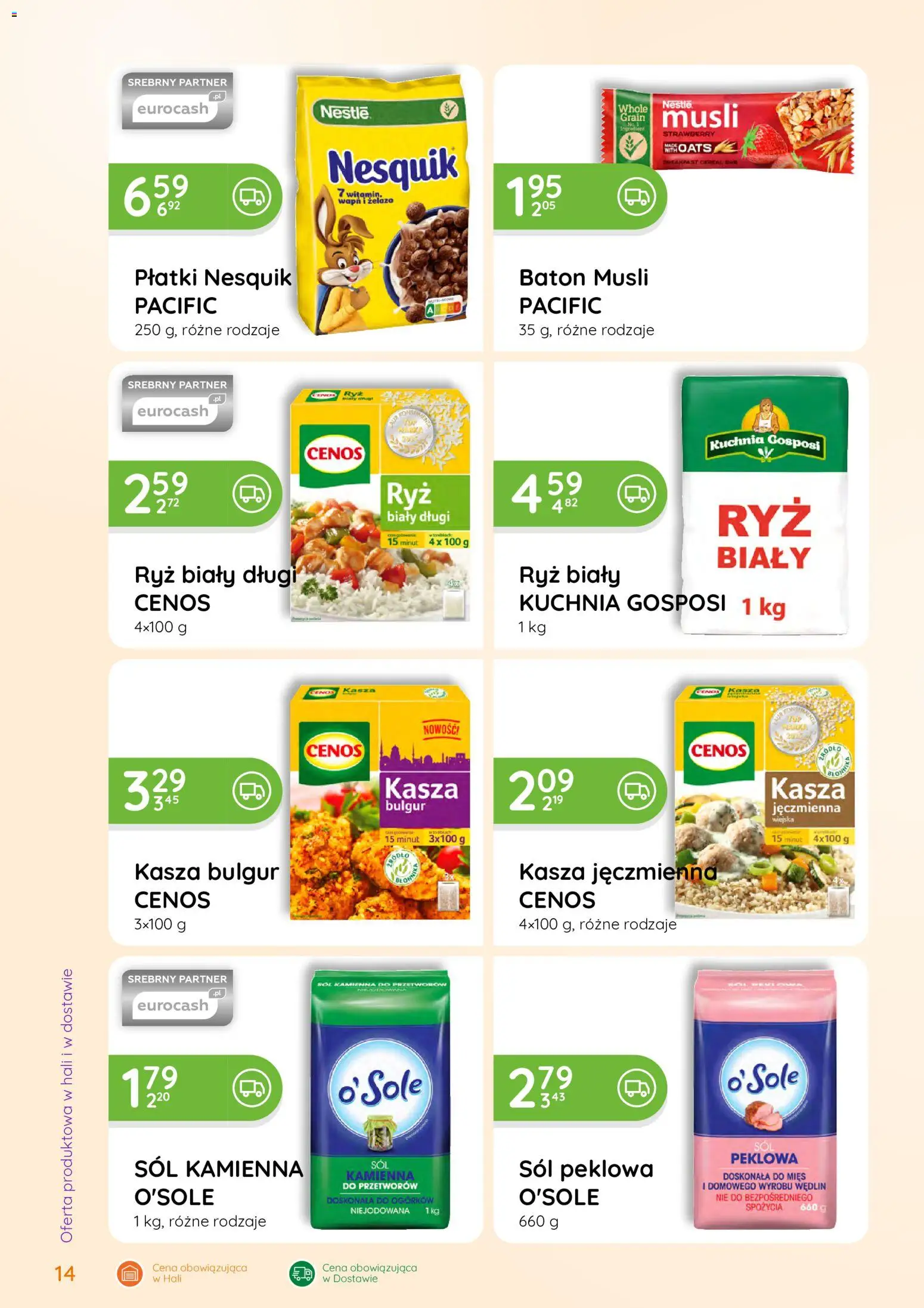 Eurocash gazetka - Oferta Handlowa od 01.06.2026 | Strona: 14 | Produkty: Kasza, Kasza jęczmienna, Baton, Musli
