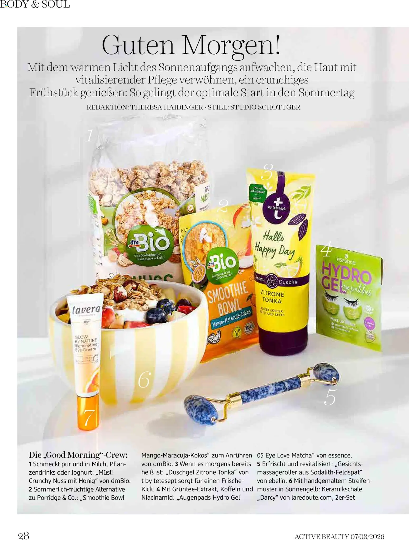 dm drogerie markt Active Beauty Magazin 07,08/2026 gültig ab 01.08.2026 | Seite: 28 | Produkte: Zitrone, Dusche, Joghurt