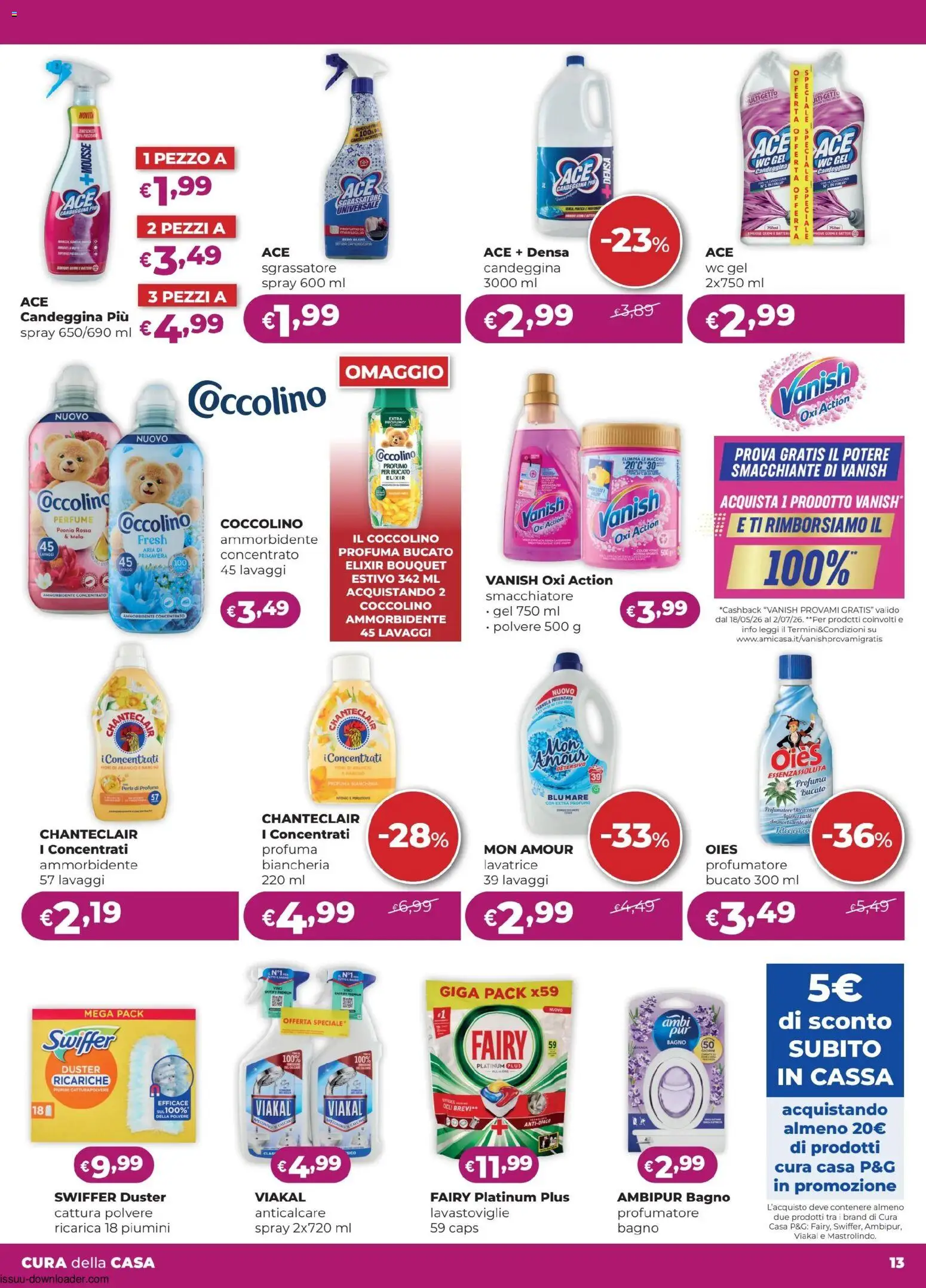 Volantino La Saponeria del 11.06.2026 | Pagina: 13 | Prodotti: Smacchiatore, Gin, Lavastoviglie, WC