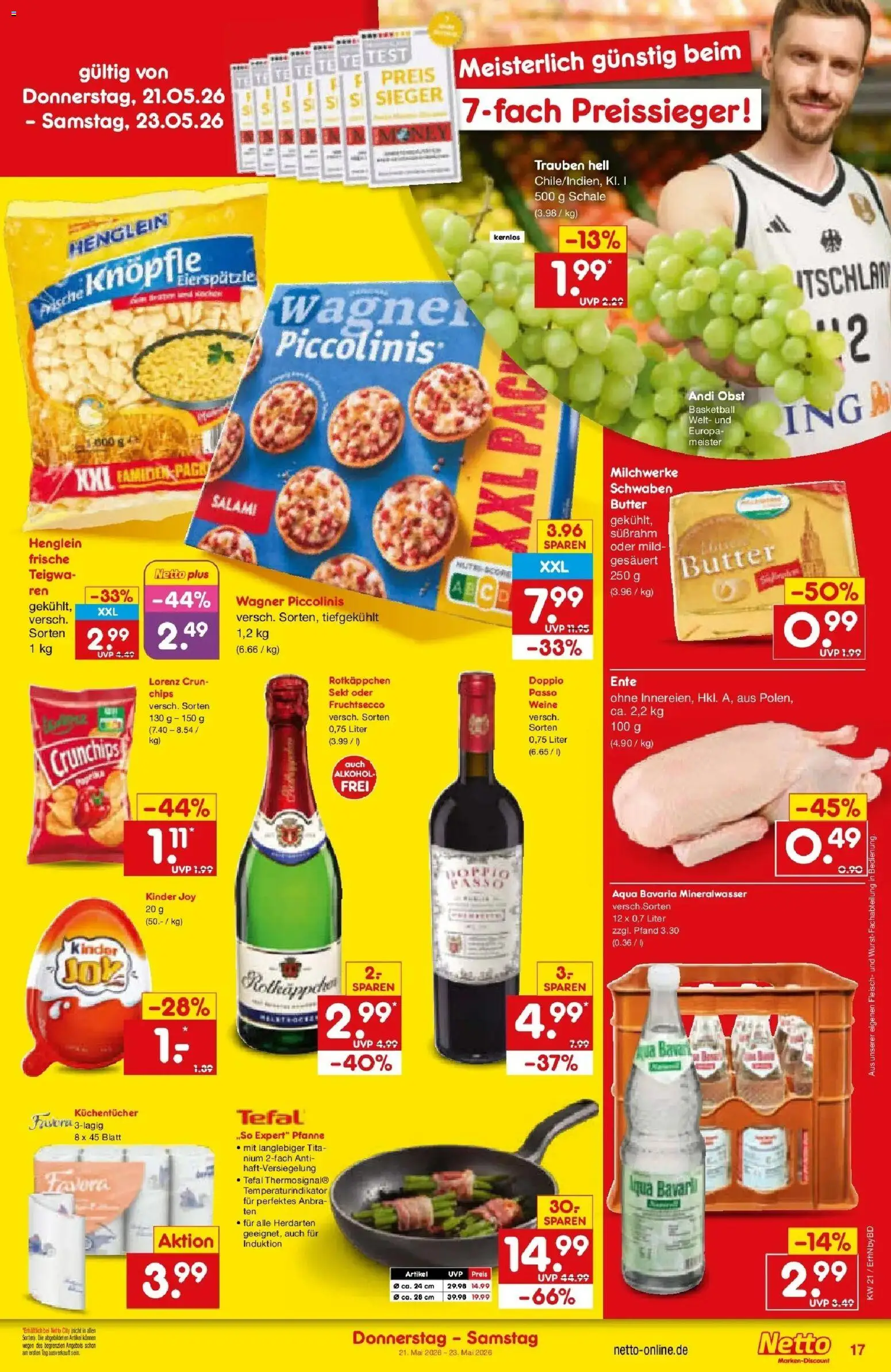 Netto Marken-Discount Prospekt Ergolding	 – gültig ab 17.05.2026 | Seite: 19 | Produkte: Piccolinis, Rotkäppchen, Salami, Chips
