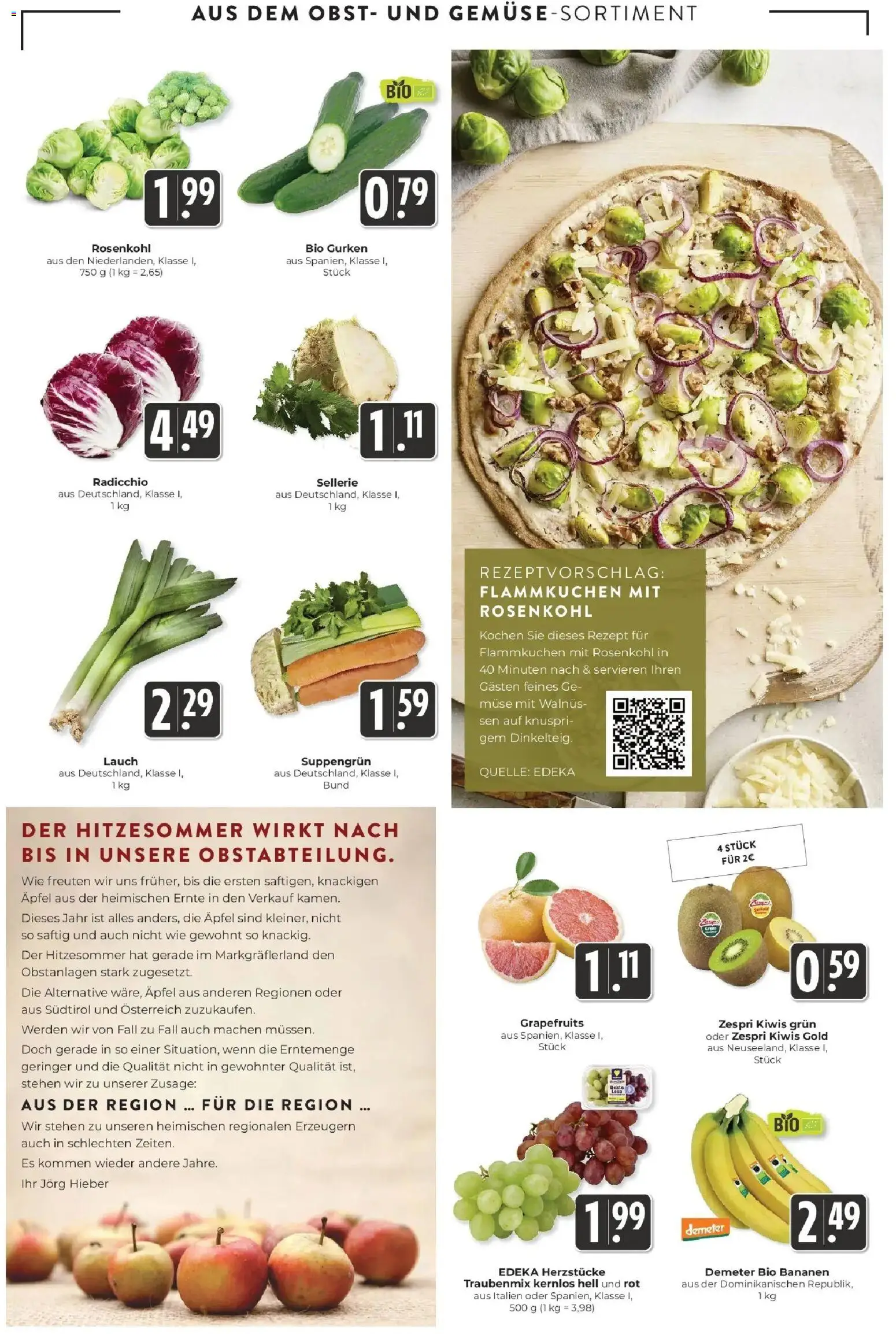 Edeka Prospekt Schliengen (ab 05.10.2026) » Angebote Online | Seite: 7 | Produkte: Bananen, Obst, Lauch, Gurken