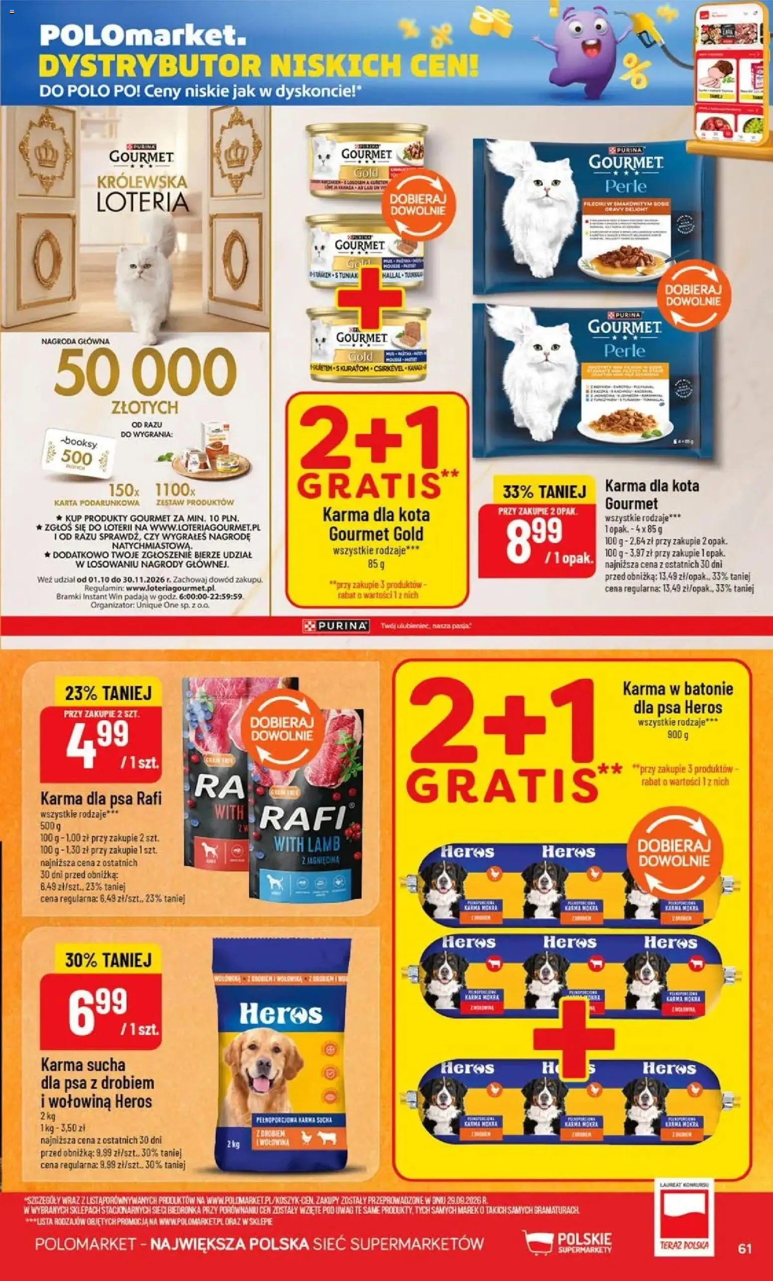 Nowa POLOmarket gazetka od jutra 07.10.2026 | Strona: 61 | Produkty: Jagnięcina, Karma mokra, Karma dla psa, Karma