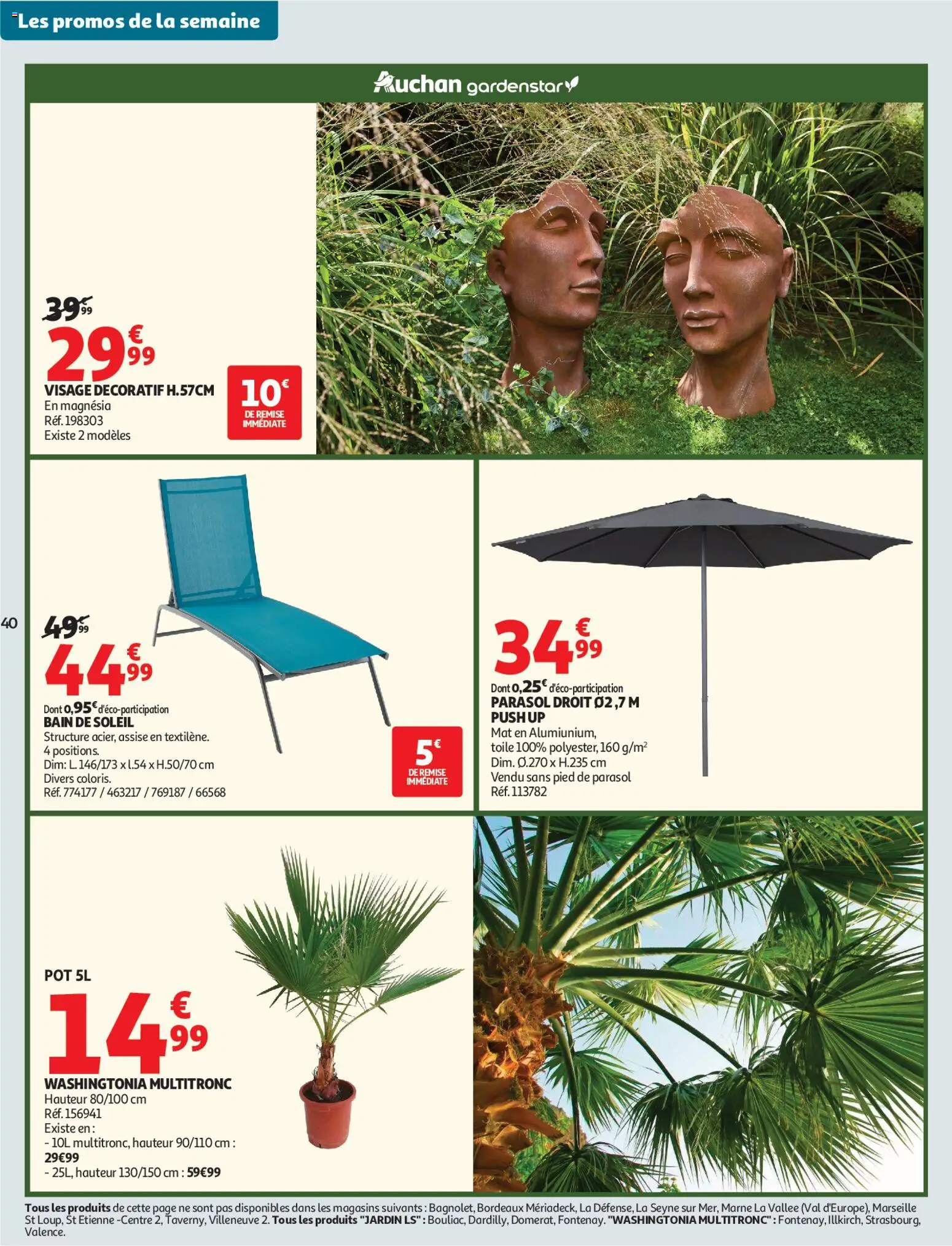 {H1} | Page: 40 | Produits: Bain de soleil, Parasol, Pied de parasol