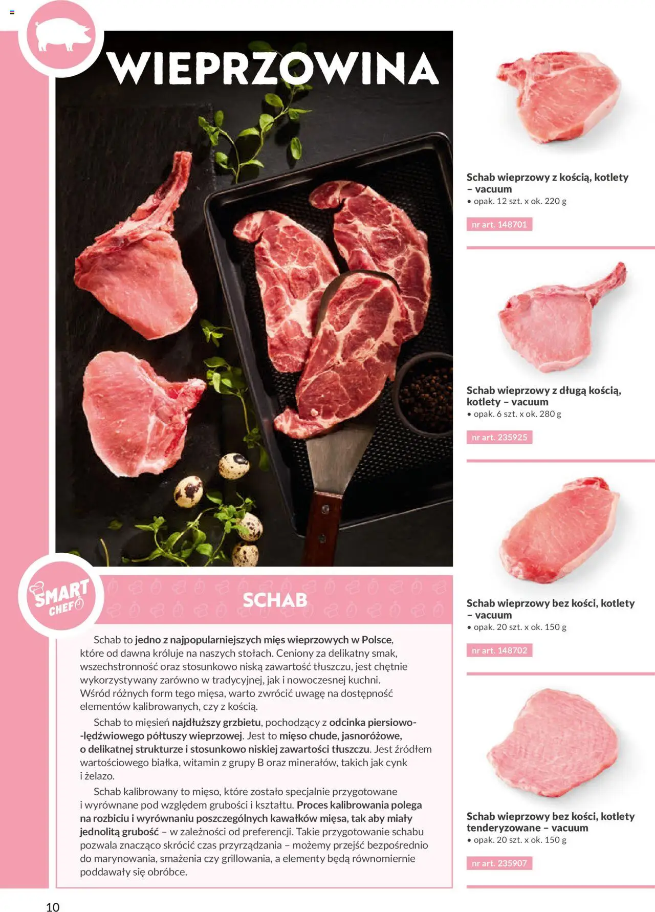 Makro Gazetka - Katalog mięsa surowe kalibrowane od 23.07.2025 | Strona: 10 | Produkty: Mięso, Schab wieprzowy, Wieprzowina, Kotlety
