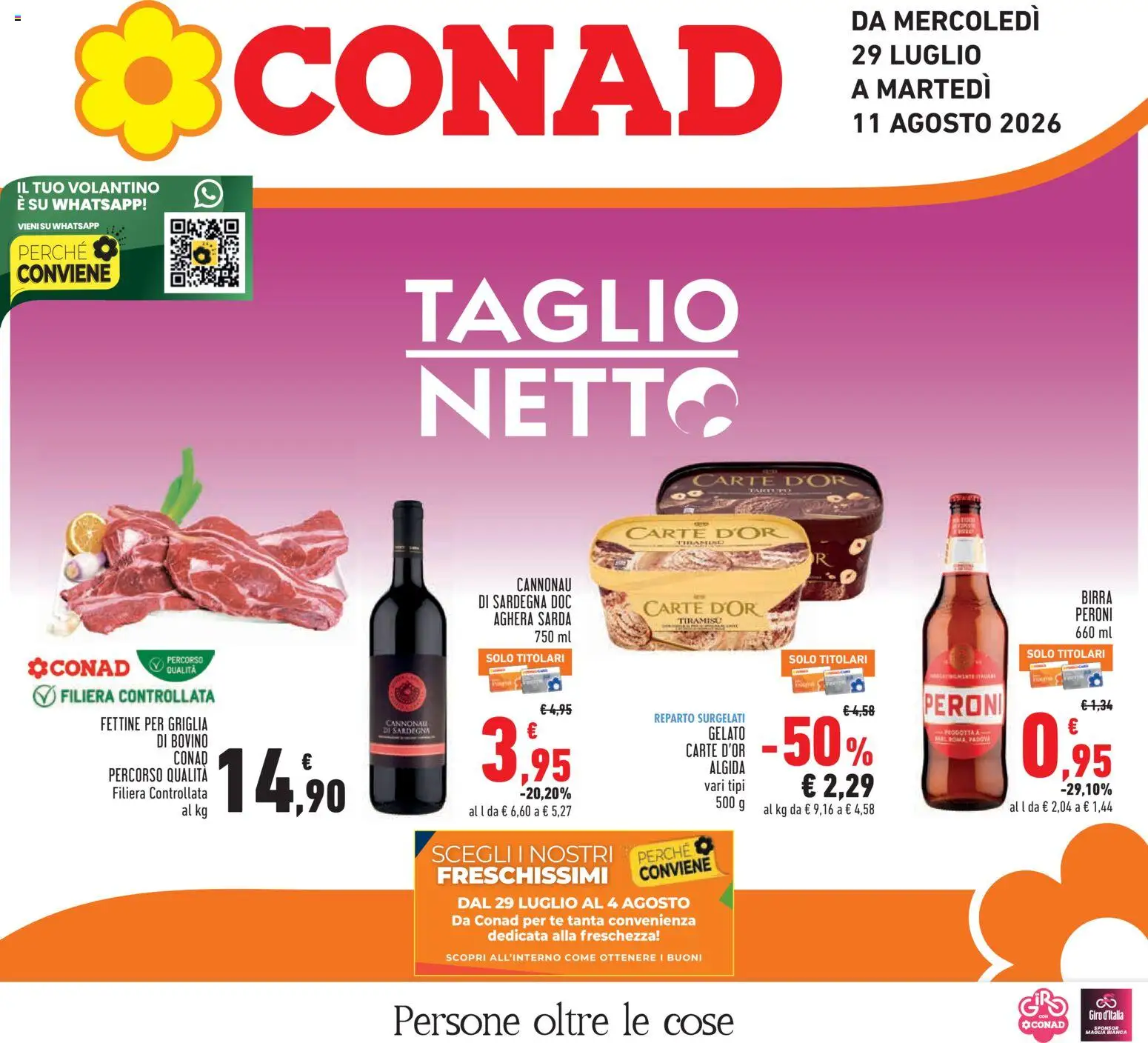 Volantino Conad del 29/07/2026 | Pagina: 1 | Prodotti: Tè, Taglio, Tiramisù, Griglia
