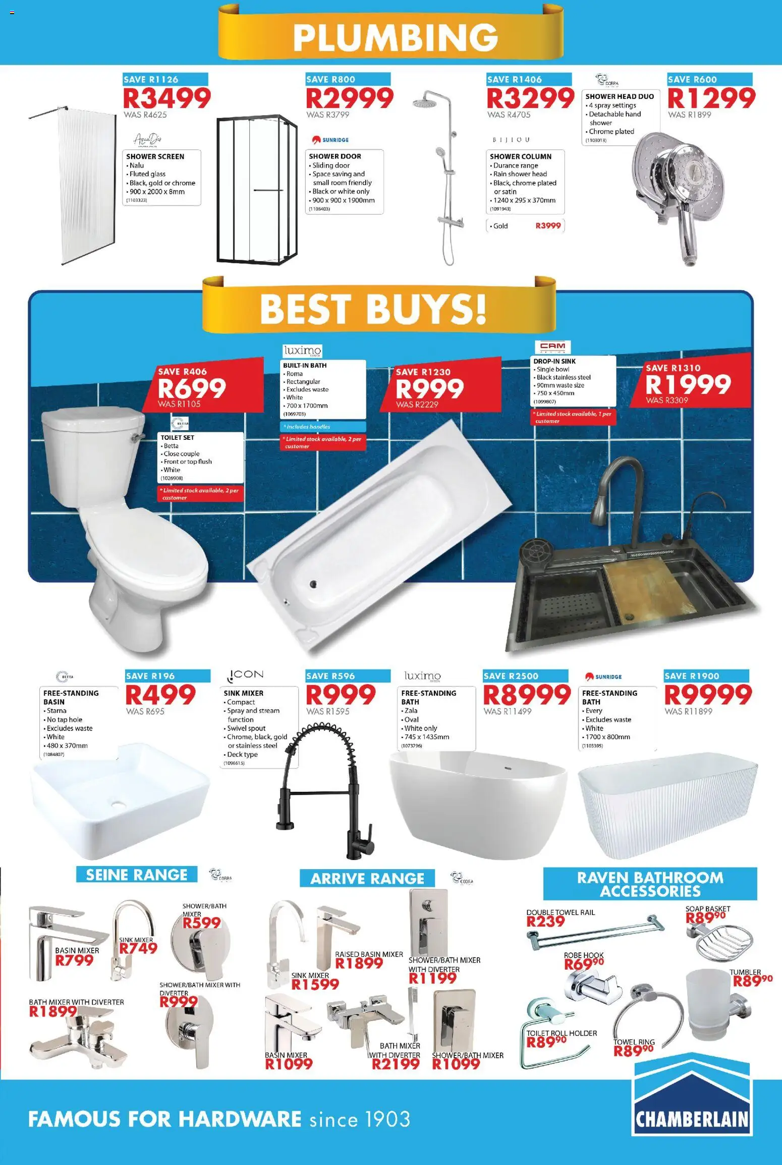 New Chamberlain catalogue – valid from 01/09/2026 | Page: 7 | Products: Bowl, Toilet, Towel, Soap