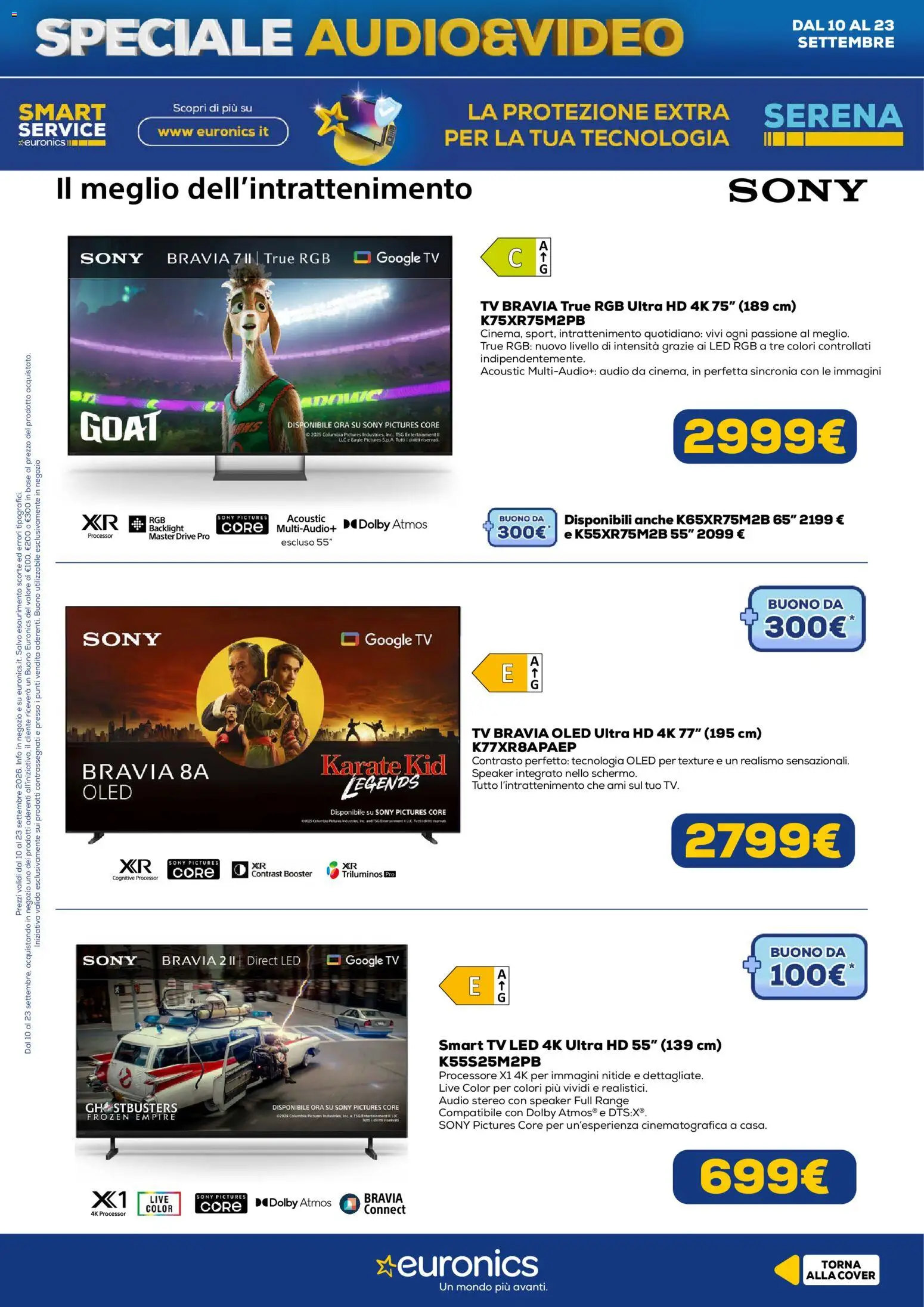 Volantino Euronics del 10/09/2026 | Pagina: 16 | Prodotti: smart TV, TV, Audio, Speaker