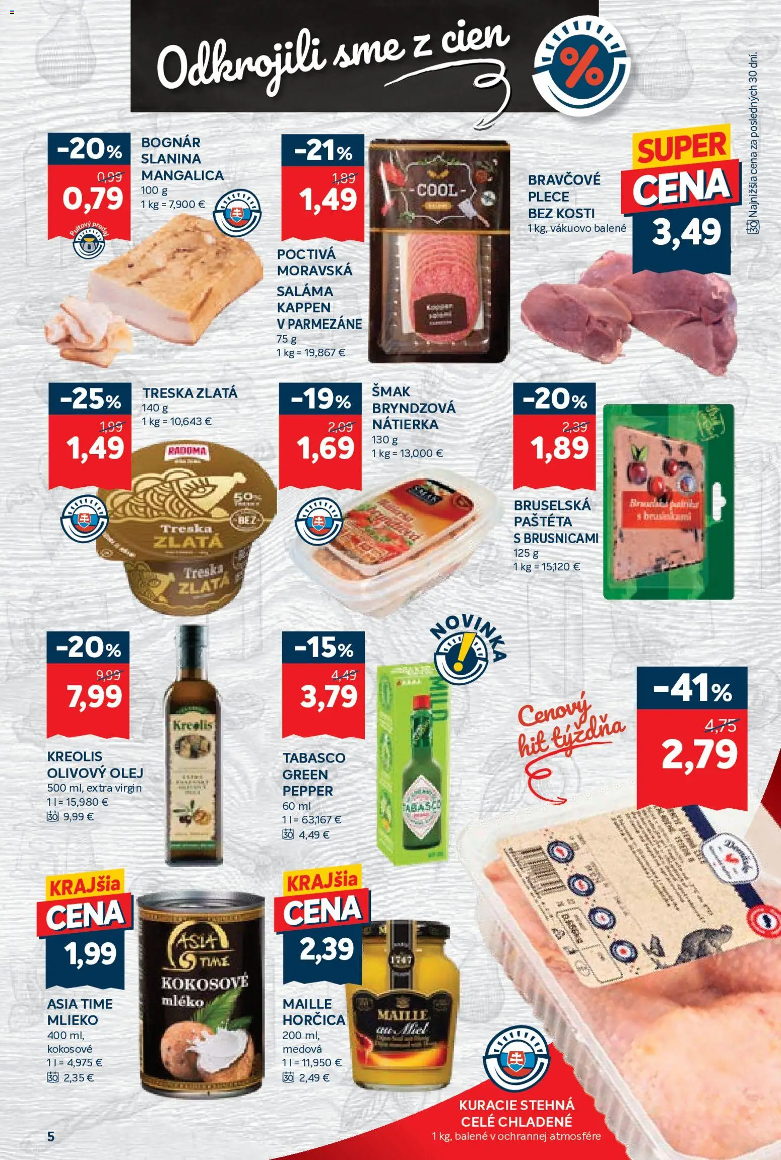 Nové Kraj akcie – leták je platný od 29.10.2026 | Strana: 9 | Produkty: Olej, Olivový olej, Kuracie stehná, Stehná