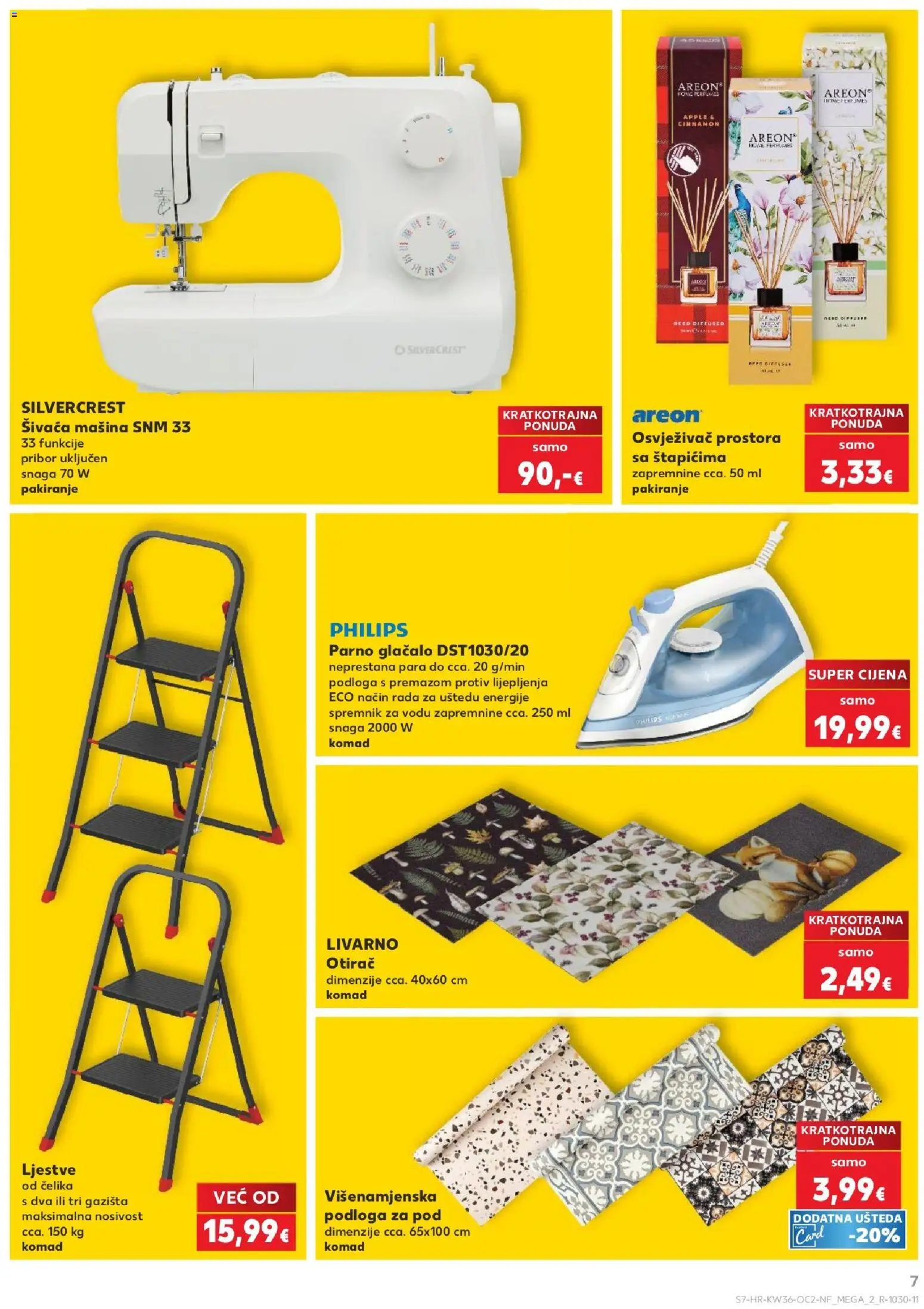 Kaufland katalog | vrijedi od 02.09.2026 | Stranica: 7 | Proizvodi: Otirač, Osvježivač prostora, Ljestve, Podloga