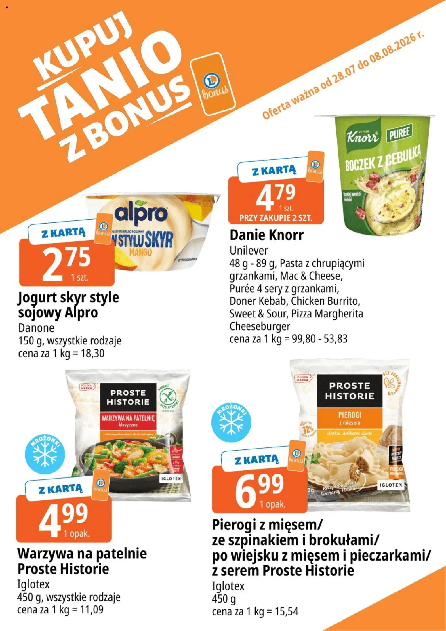 E.Leclerc gazetka - Kupuj Tanio Z Bonus od 28.07.2026 | Strona: 4 | Produkty: Mango, Warzywa na patelnie, Boczek, Sery