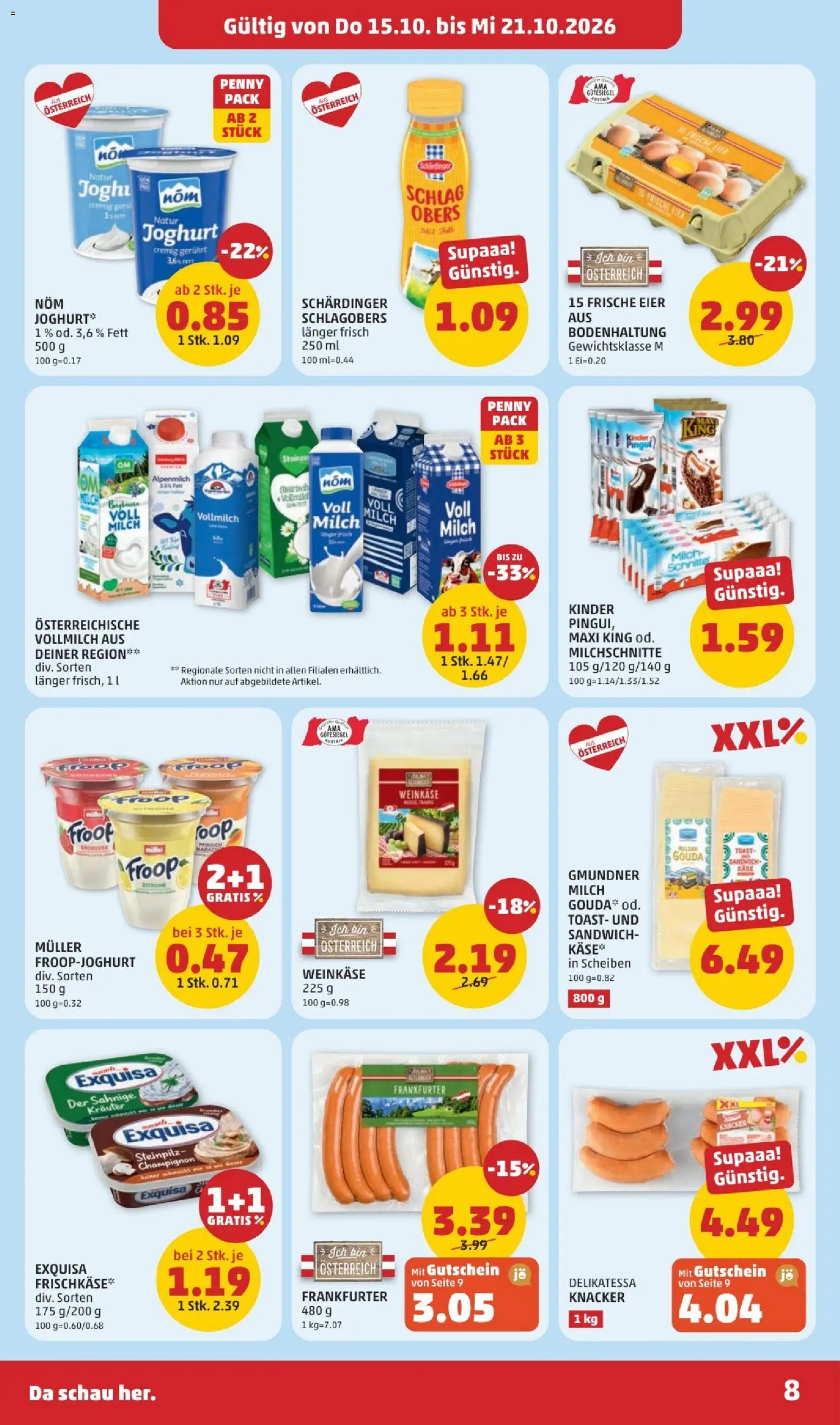 Penny Markt Flugblatt gültig ab 15.10.2026 | Seite: 10 | Produkte: Vollmilch, Milch, Käse, Joghurt