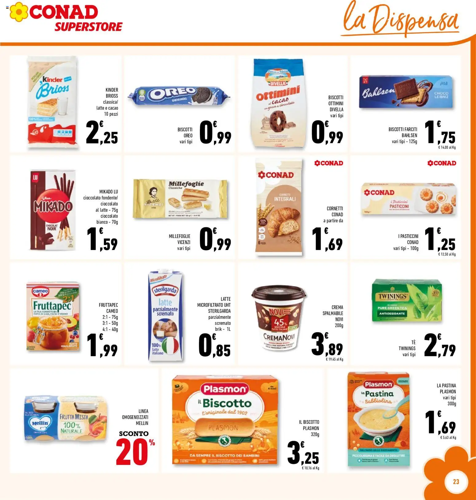Volantino Conad del 20.05.2026 | Pagina: 23 | Prodotti: Tè, Biscotti, Frutta, Cacao