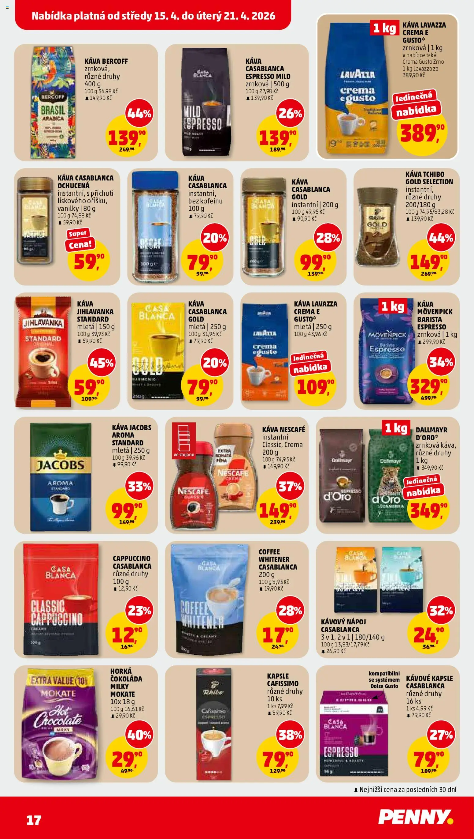 Penny Market leták od 15.04.2026 | Strana: 17 | Produkty: Mokate, Jacobs, Jacobs Aroma, Cappuccino