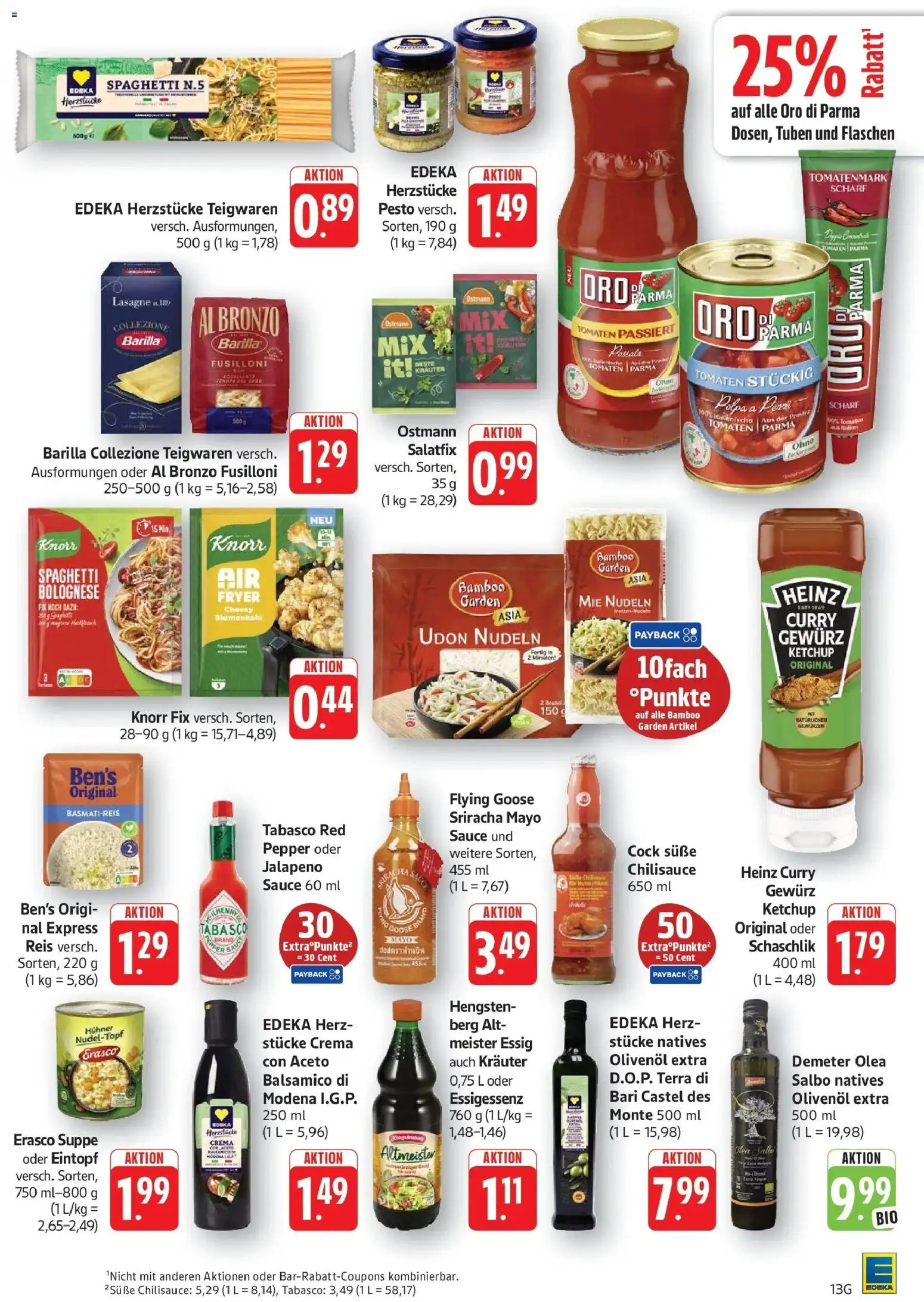 Edeka Prospekt Eislingen (ab 31.08.2026) » Angebote Online | Seite: 13 | Produkte: Knorr fix, Basmatireis, Barilla, Ketchup