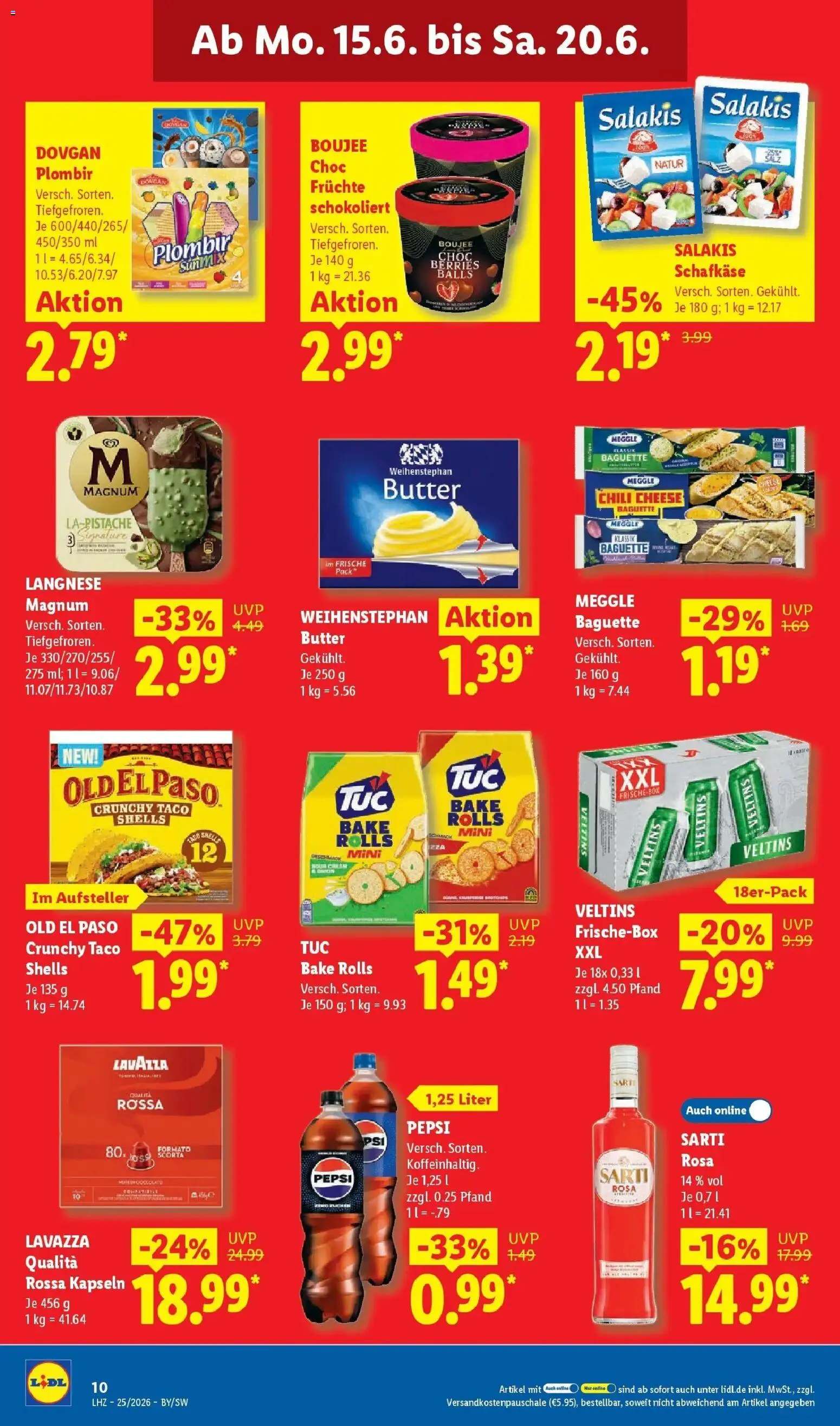 Lidl Prospekt Ebersbach – gültig ab 15.06.2026 | Seite: 20 | Produkte: Butter, Baguette, Salakis, Veltins