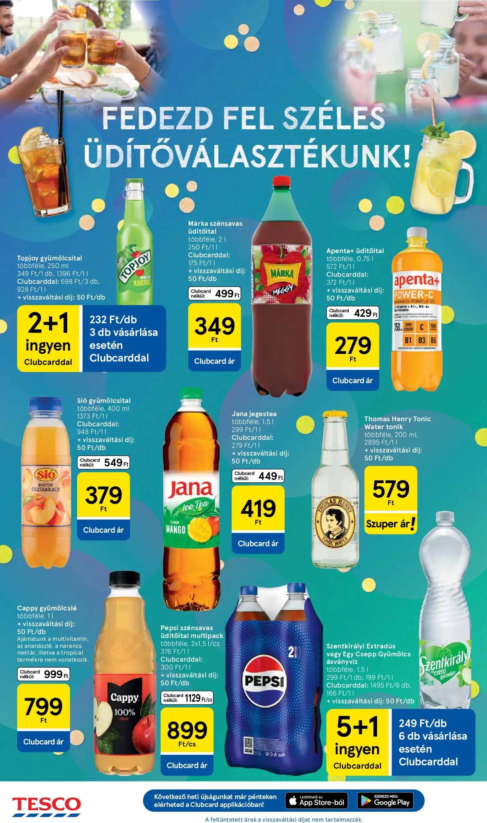 Tesco akciós ujság - amely érvényes a következő dátumtól: 2026.08.18. | Oldal: 12 | Termékek: Gyümölcsital, Pepsi, Topjoy, Tea