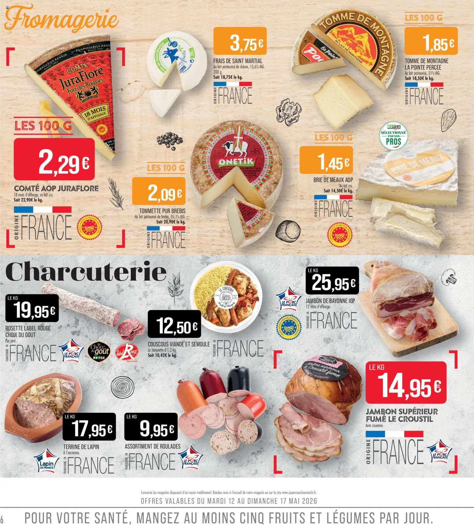 {H1} | Page: 8 | Produits: Semoule, Viande, Porc, Brie