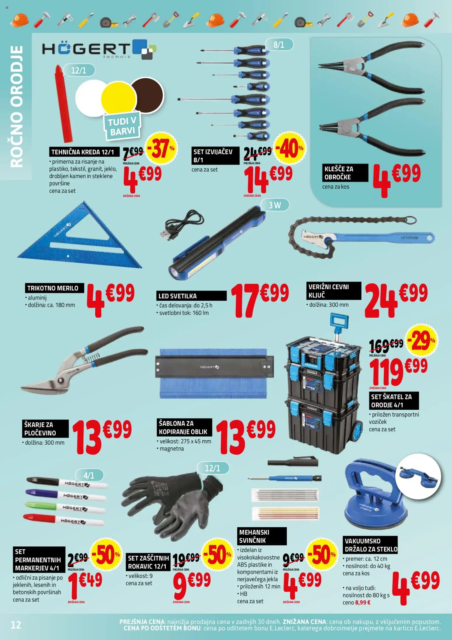 Novi E.leclerc katalog ponudbe – veljaven od 02.09.2026 | Stran: 12 | Izdelki: Led svetilka, Svetilka, Transportni voziček, Voziček