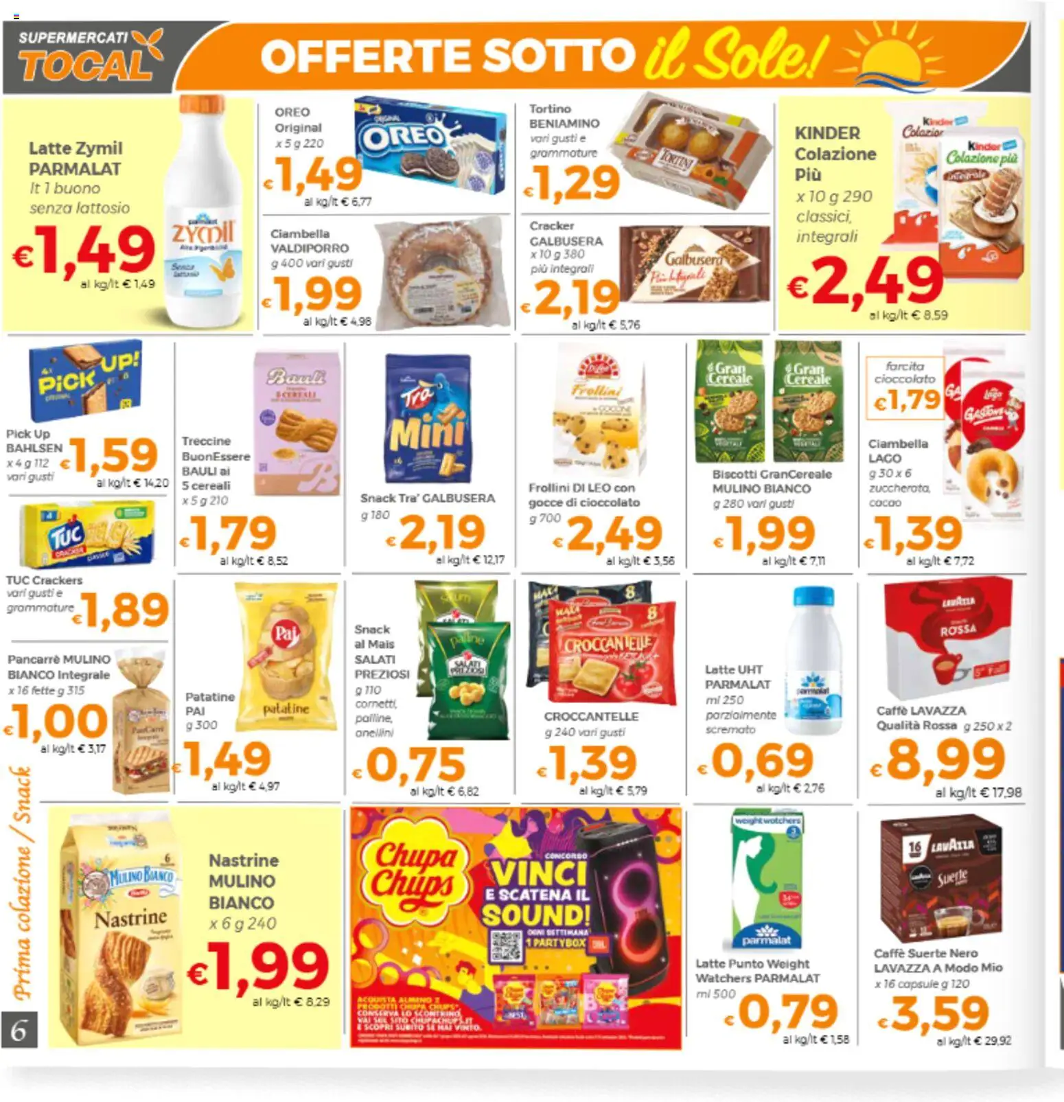 Volantino Tocal del 10/07/2026 | Pagina: 6 | Prodotti: Cioccolato, Biscotti, Mais, Lavazza
