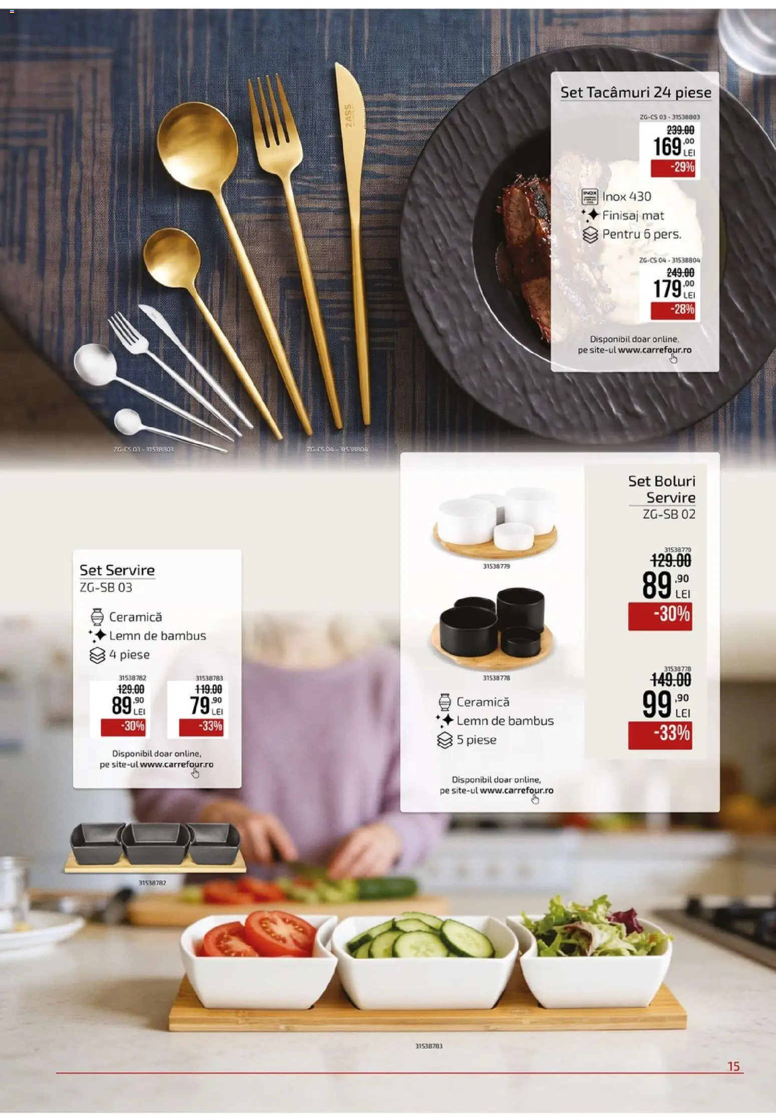 Noul catalog Carrefour – valabil de la 09.09.2026 | Pagină: 15 | Produse: Finisaj, Set tacâmuri
