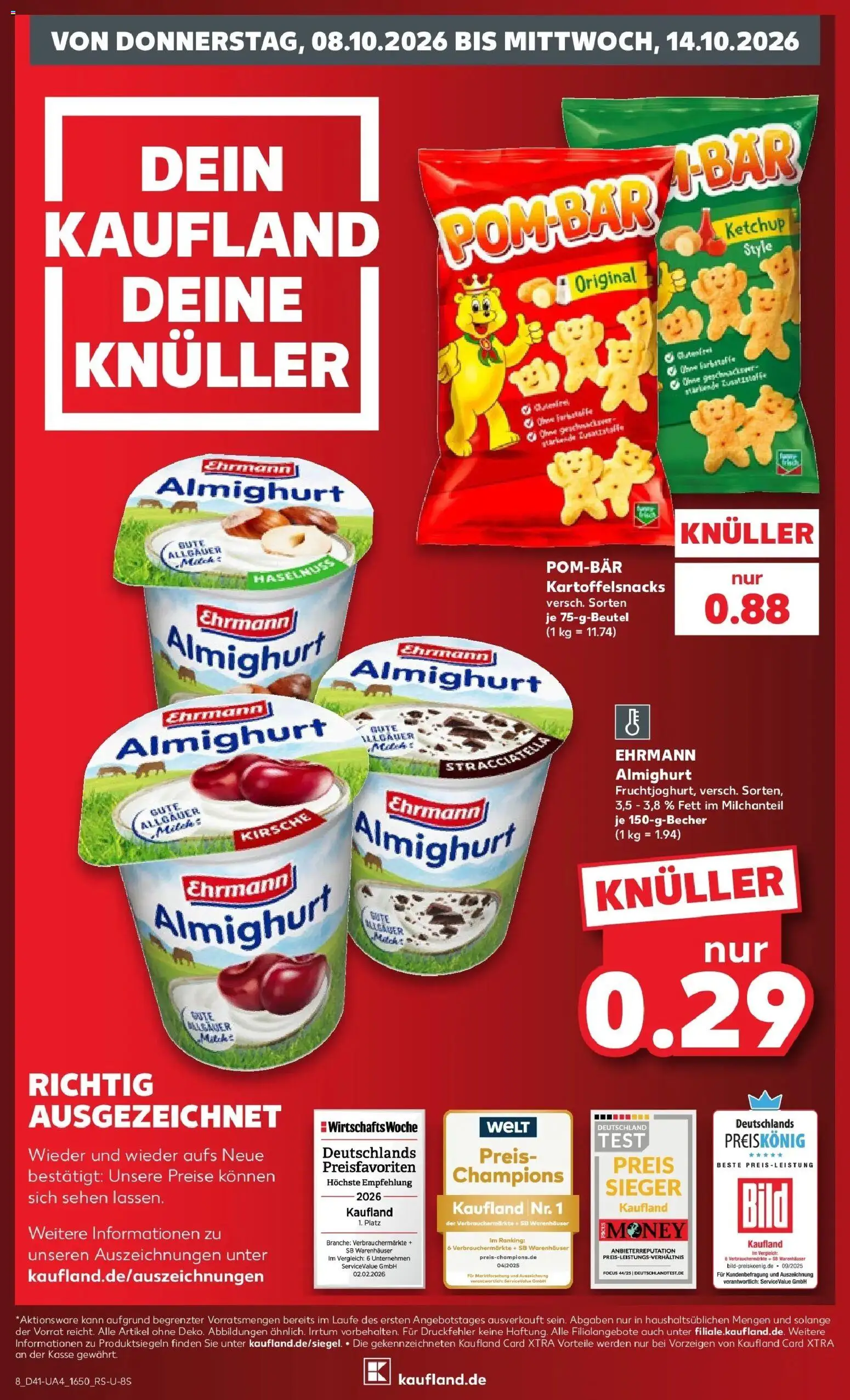 Prospekt Kaufland ab 08.10.2026 » Angebote Online zum Blättern | Seite: 8 | Produkte: Ehrmann almighurt, Ketchup