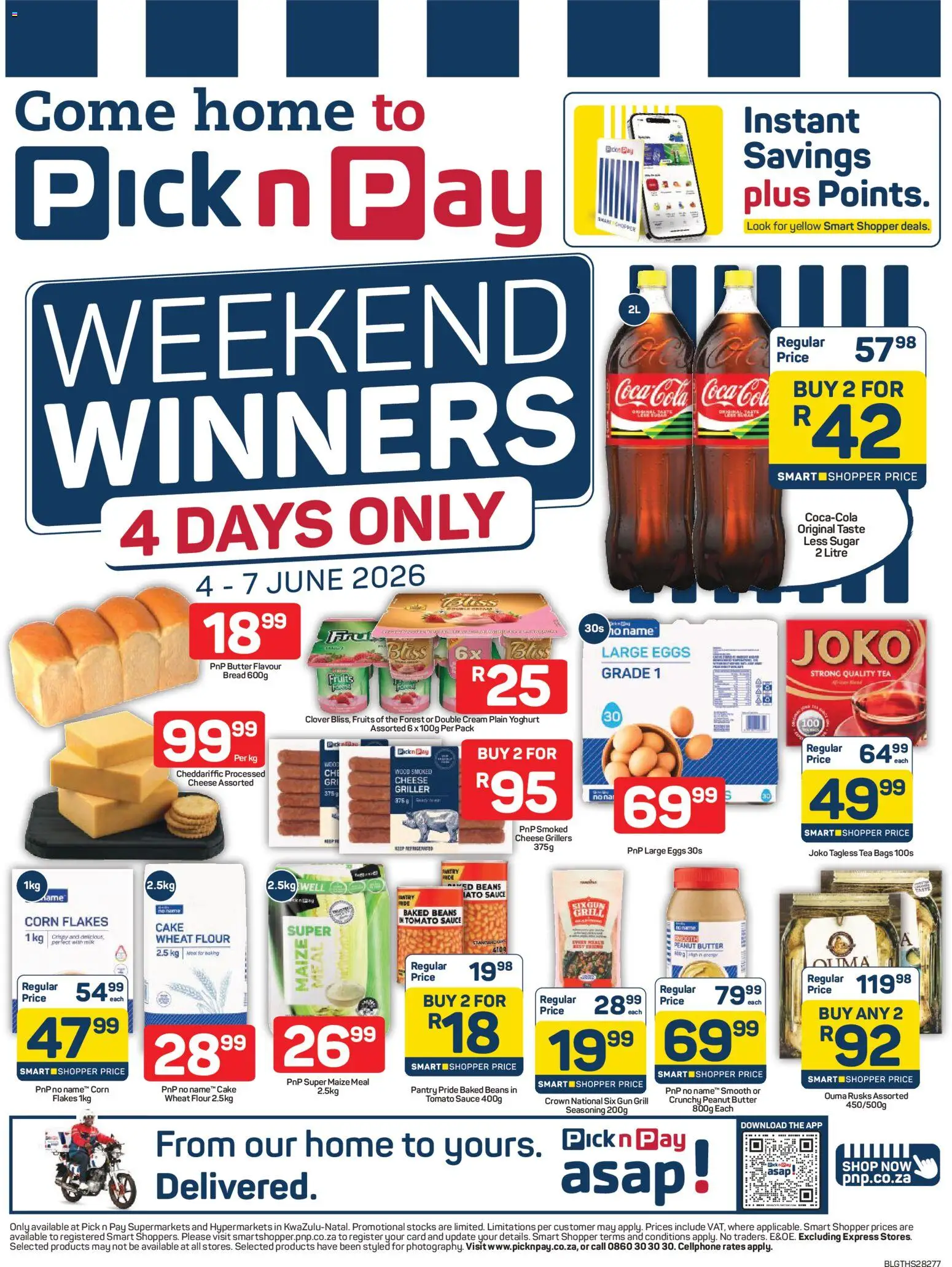 New Pick n Pay catalogue – valid from 04.06.2026 | Page: 1 | Products: Cake, Flour, Seasoning, Griller
