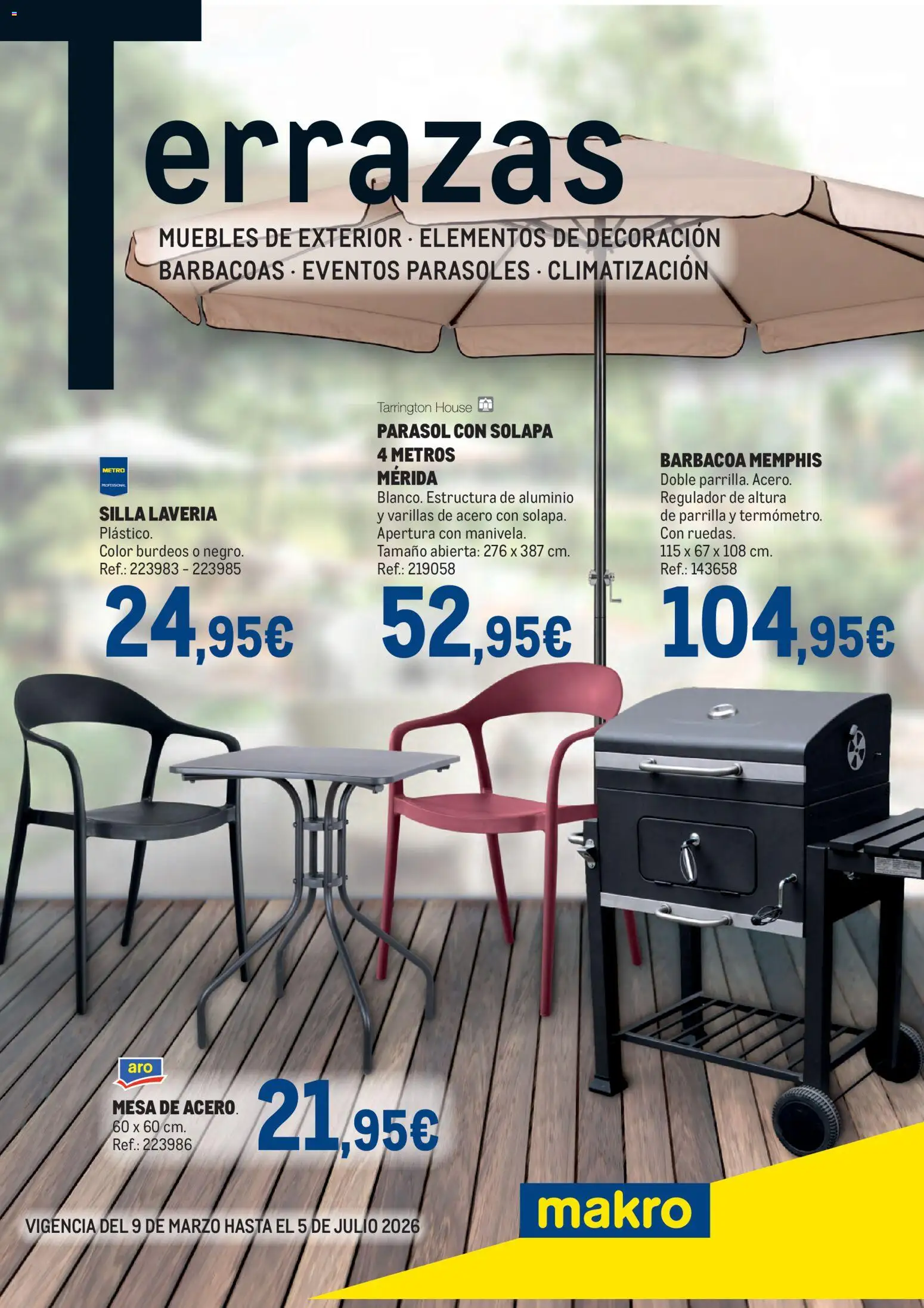 Makro - Especial Terrazas Canarias │ válido desde el 09.03.2026 | Página: 1 | Productos: Muebles, Parrilla, Mesa, Silla