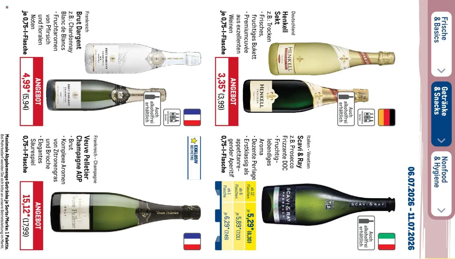 Metro Prospekt – gültig ab 06.07.2026 | Seite: 36 | Produkte: Zitronengras, Prosecco, Pfirsich, Brut dargent