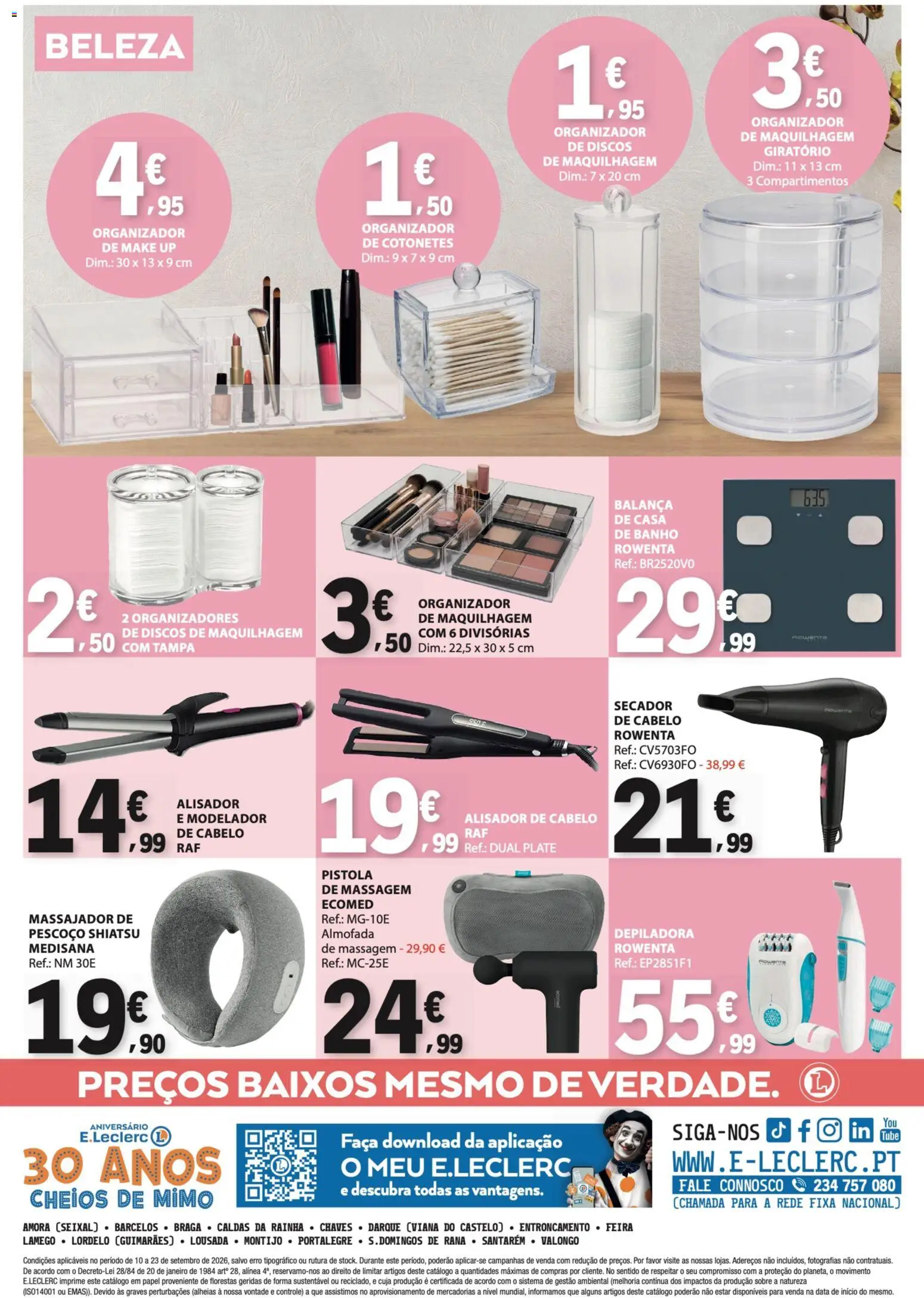 E.Leclerc - Folheto Não Alimentar │ válido de 10/09/2026 | Página: 12 | Produtos: Faca, Massajador, Alisador de cabelo, Almofada
