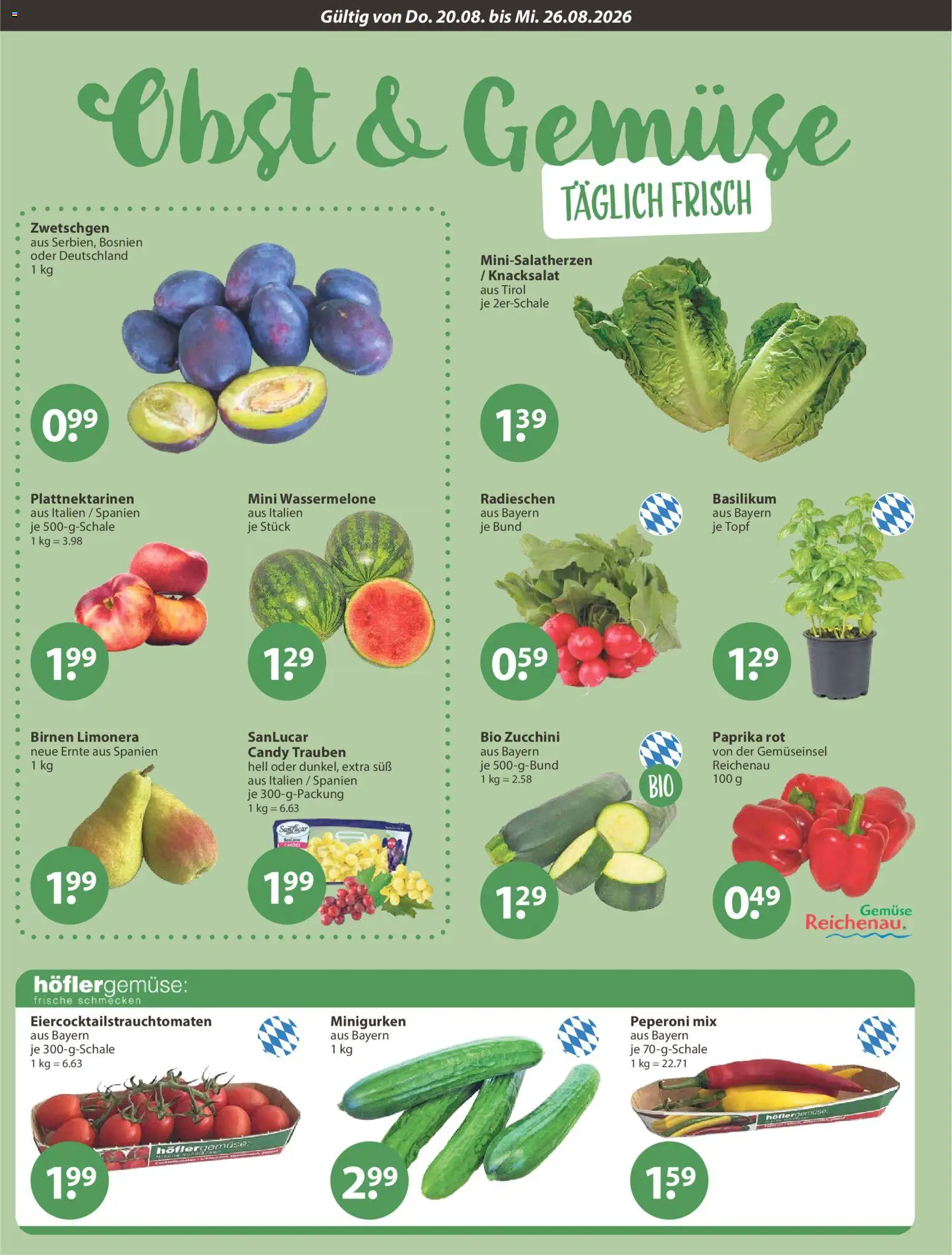 V-Markt Angebote – gültig ab 20.08.2026 | Seite: 4 | Produkte: Paprika rot, Zwetschgen, Paprika, Wassermelone