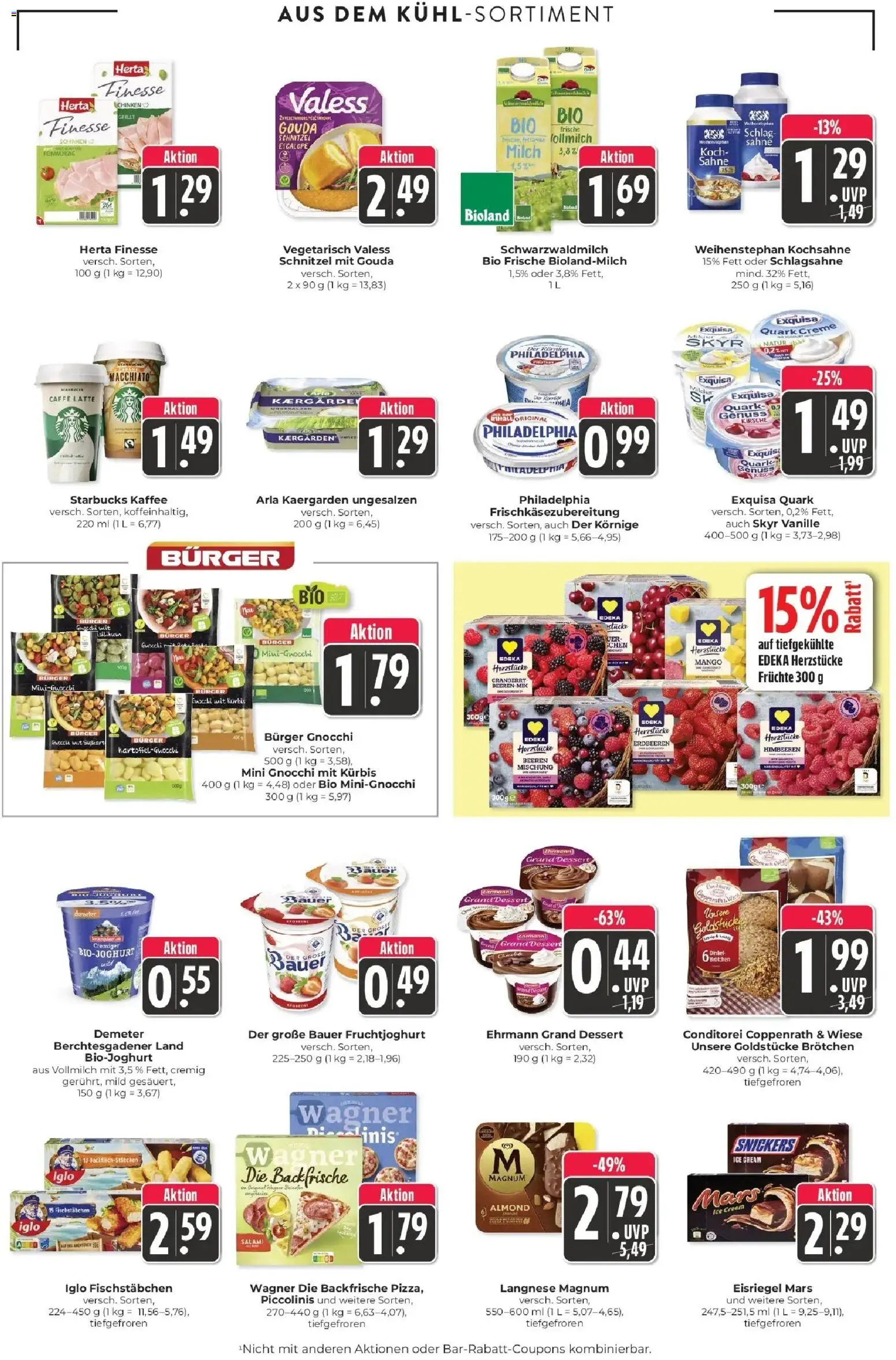 Edeka Prospekt Schliengen (ab 10.08.2026) » Angebote Online | Seite: 12 | Produkte: Langnese, Burger, Fruchtjoghurt, Creme