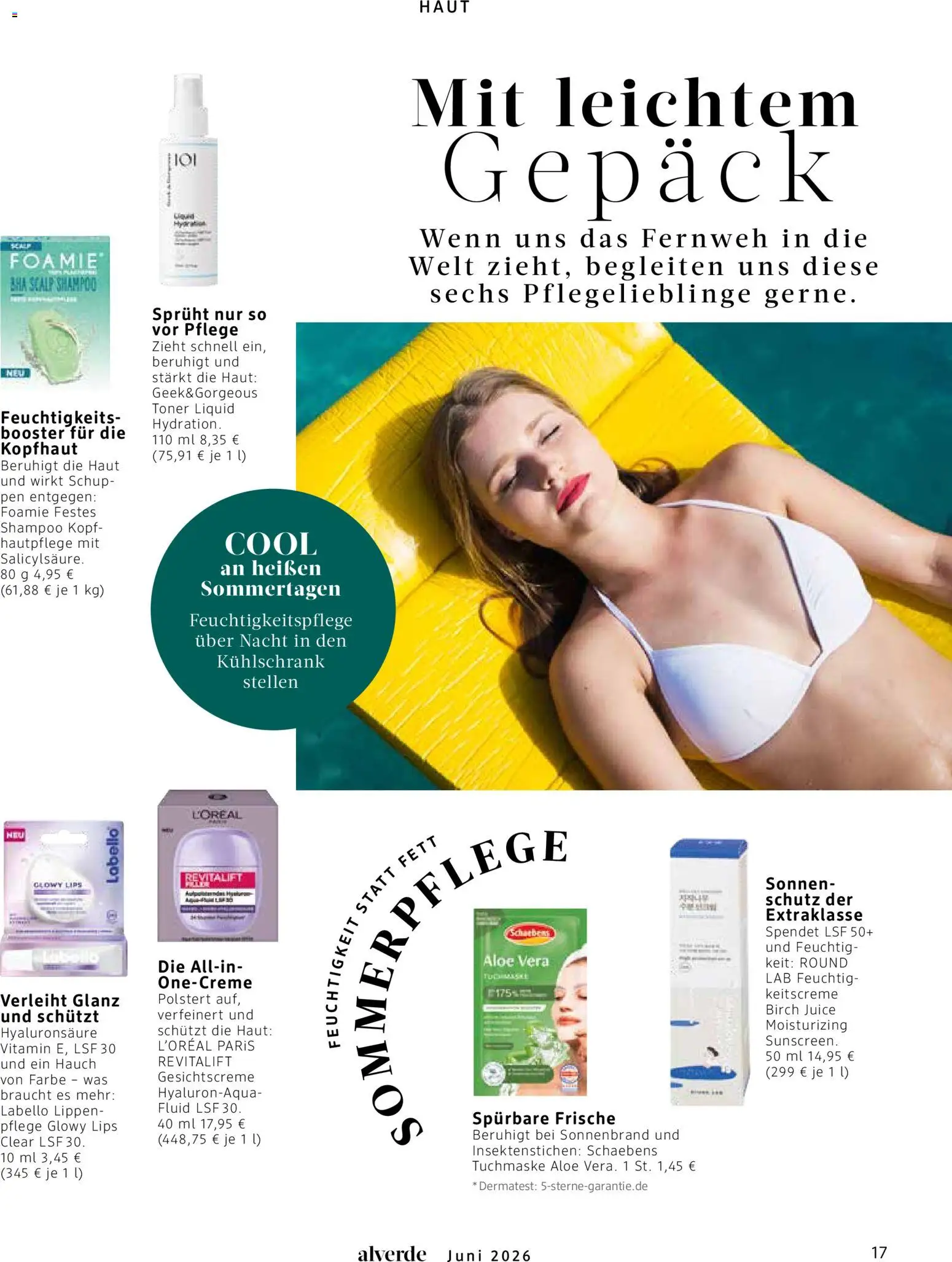 dm drogerie Prospekt – gültig ab 01.06.2026 | Seite: 17 | Produkte: Toner, Kühlschrank, Shampoo, Tuchmaske