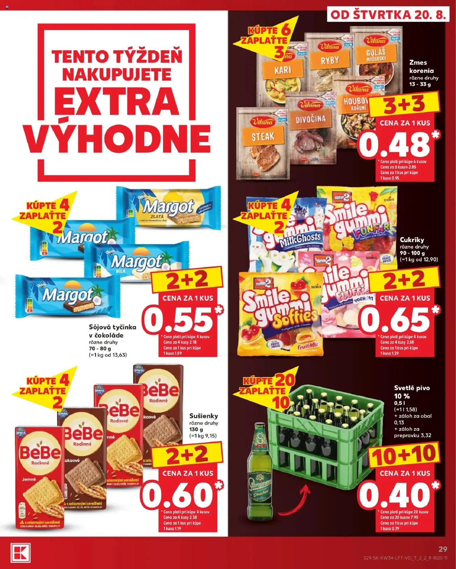 Kaufland SK akciós ujság - amely érvényes a következő dátumtól: 2026.08.20. | Oldal: 29 | Termékek: Tento, Steak