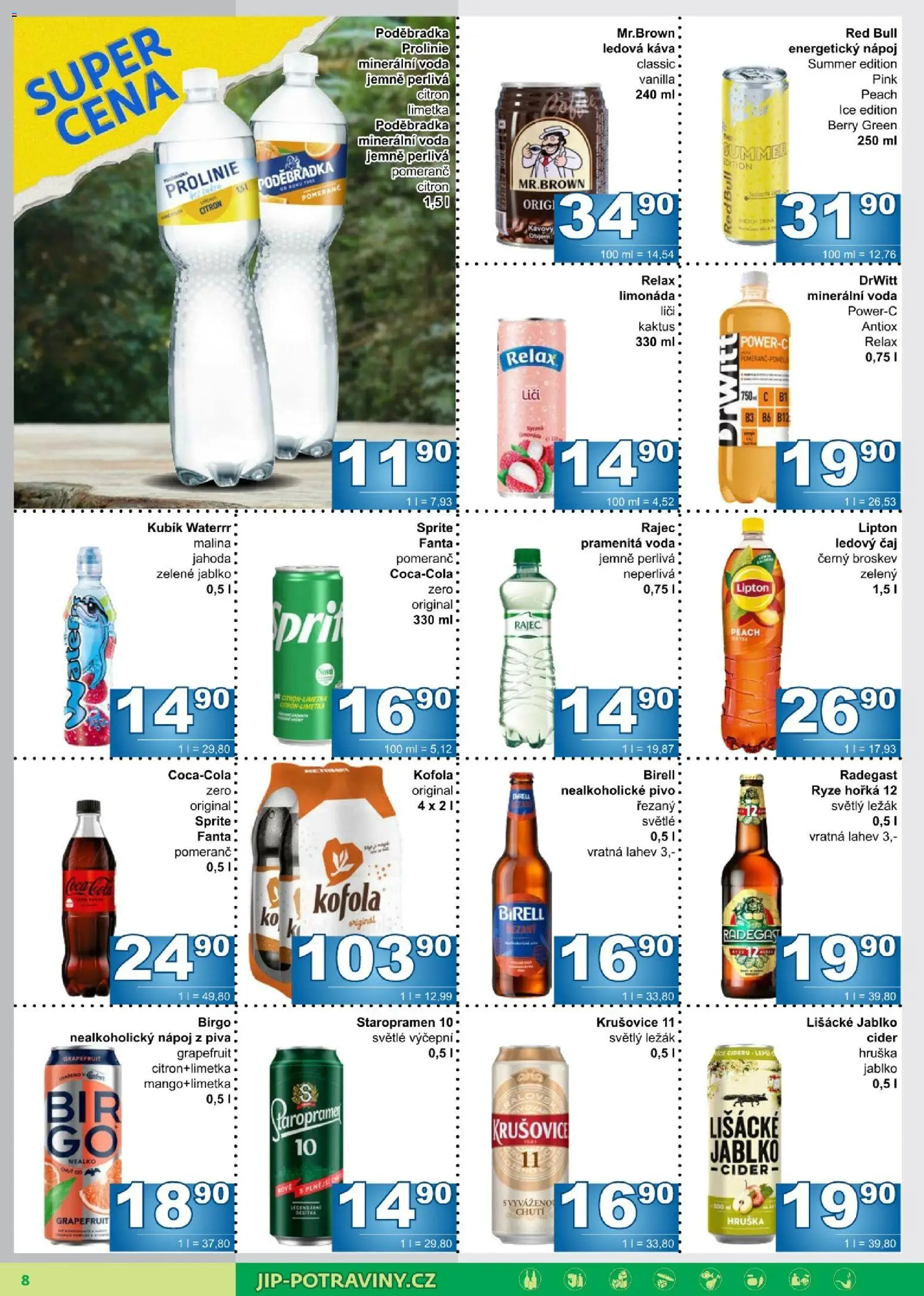 Jip leták od 09.09.2026 | Strana: 8 | Produkty: Káva, Čaj, Energetický nápoj, Kofola