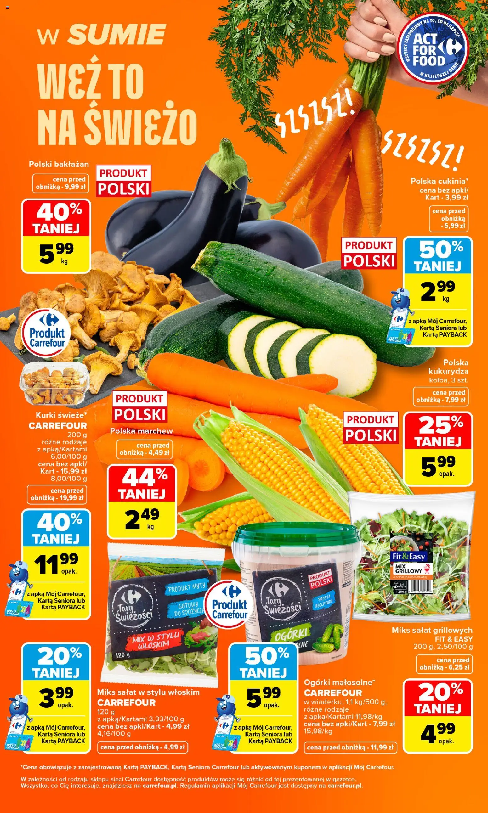 Carrefour gazetka - świeżo od 10.08.2026 | Strona: 5 | Produkty: Bakłażan, Kapusta, Karta, Ogórki