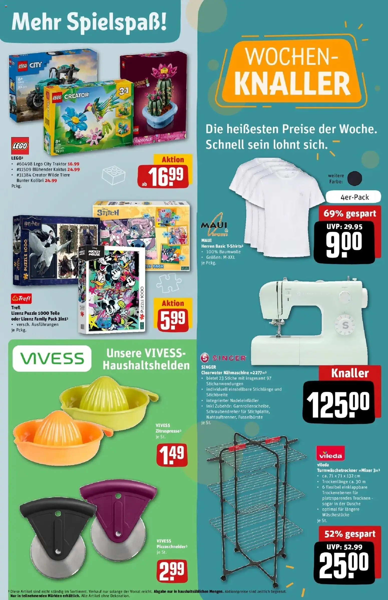 REWE Prospekt ab 31.08.2026 zum Blättern » Angebote | Seite: 29 | Produkte: Nähmaschine, Dusche