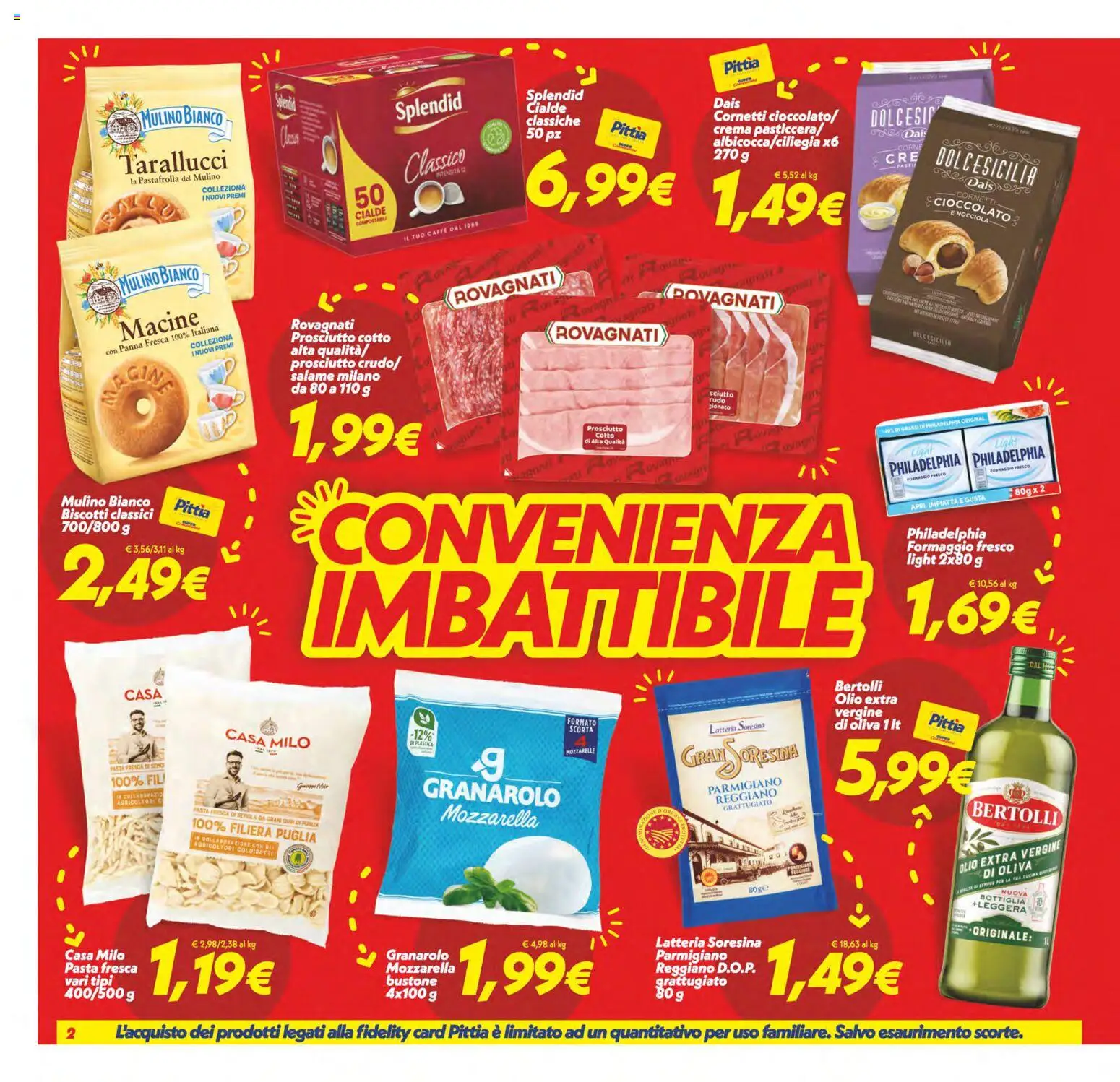 Volantino SuperConveniente del 28.04.2026 | Pagina: 2 | Prodotti: Crema, Mozzarella, Olio, Pasta