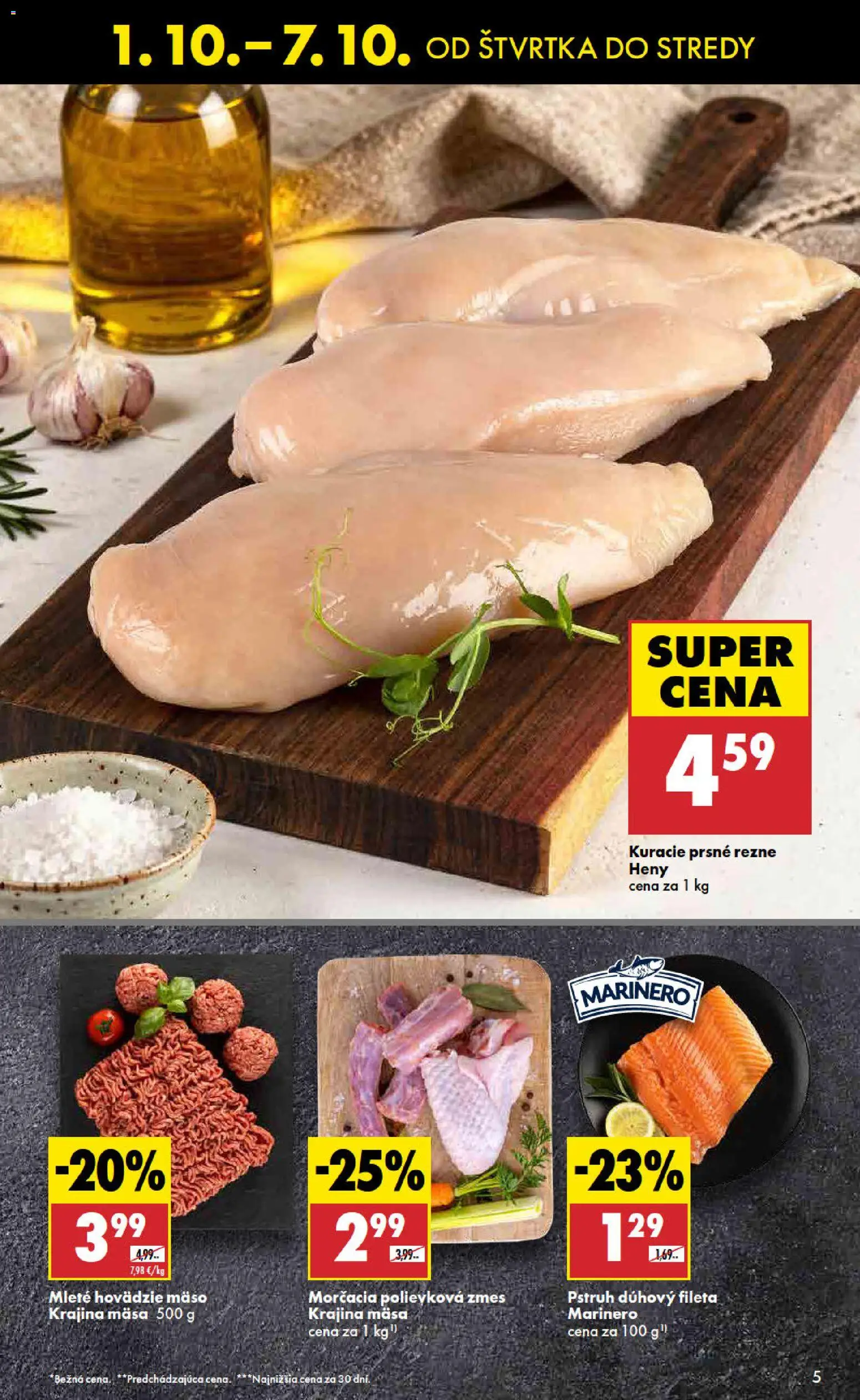 Nové Biedronka akcie – leták je platný od 01.10.2026 | Strana: 5 | Produkty: Hovädzie mäso, Pstruh, Mäso, Kuracie prsné rezne