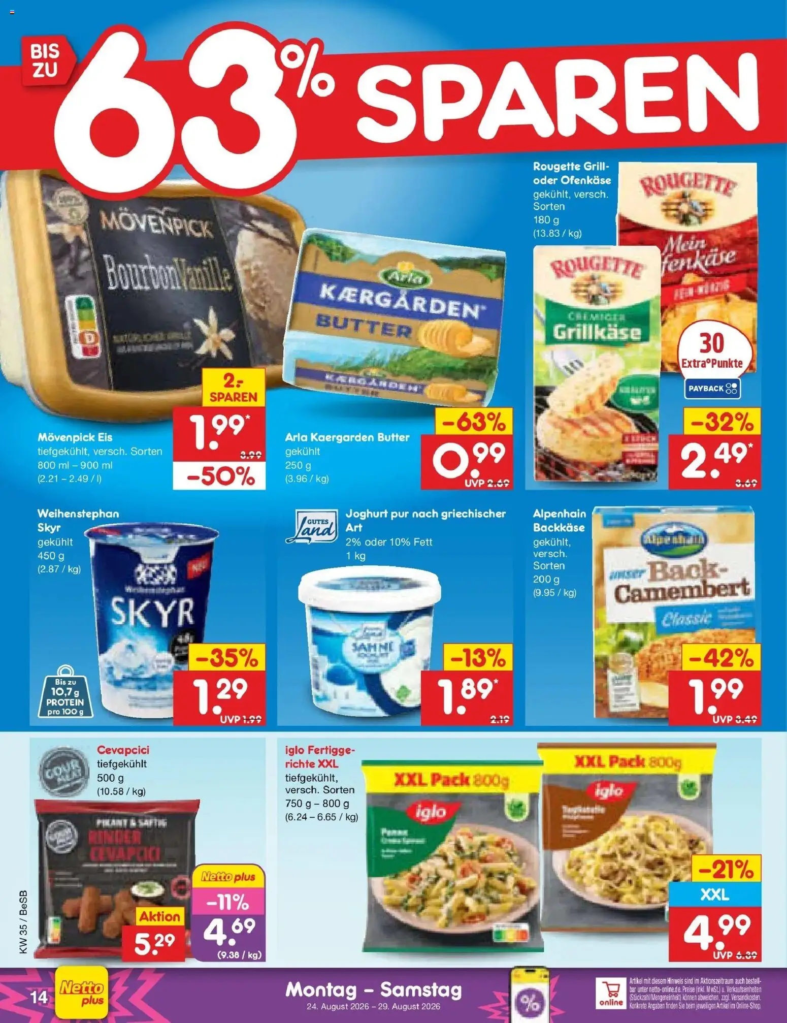 Netto Marken-Discount Prospekt Berlin-Prenzlauer Berg – gültig ab 24.08.2026 | Seite: 22 | Produkte: Iglo, Skyr, Movenpick eis, Eis