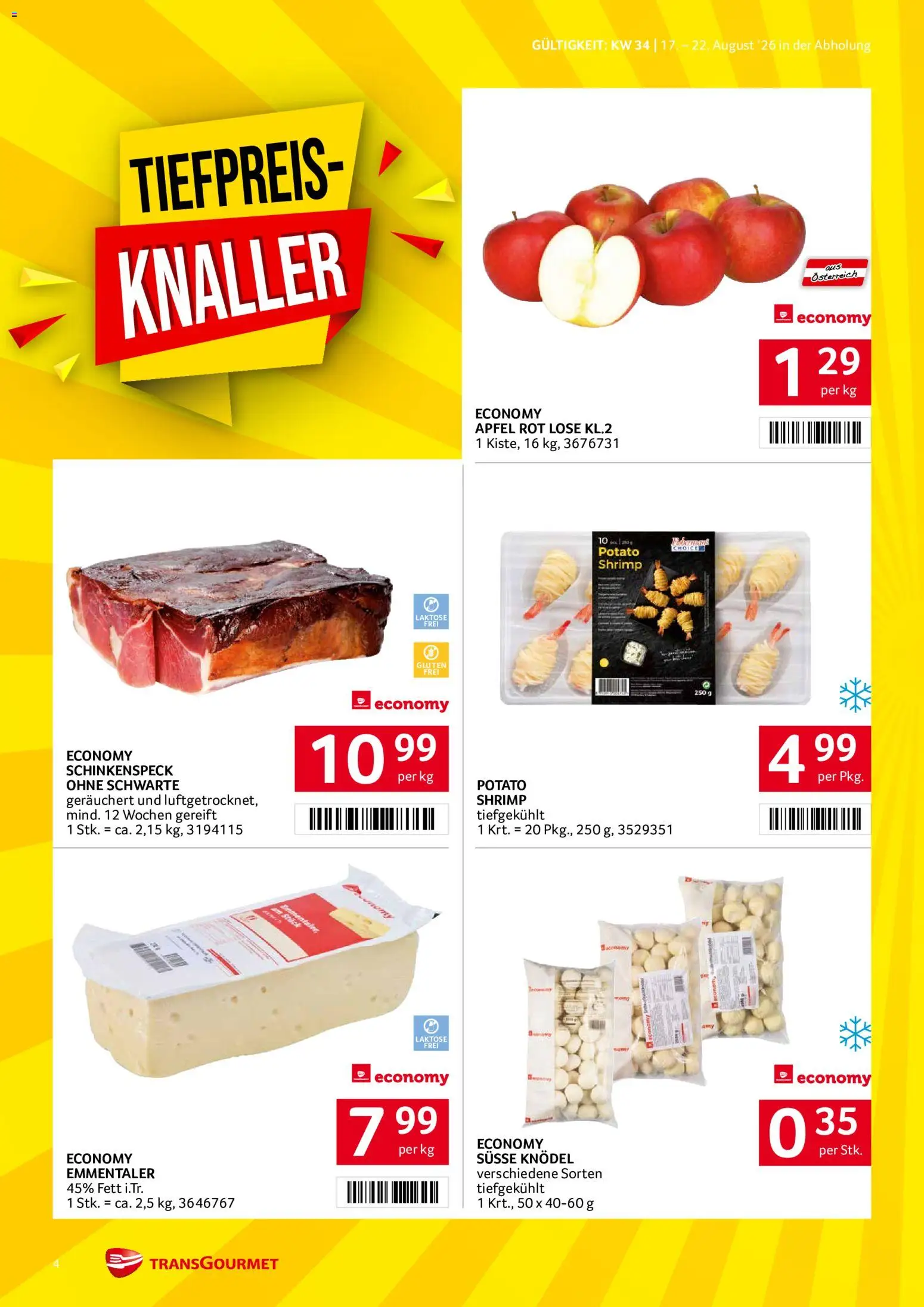 Transgourmet Flugblatt gültig ab 17.08.2026 | Seite: 4 | Produkte: Äpfel