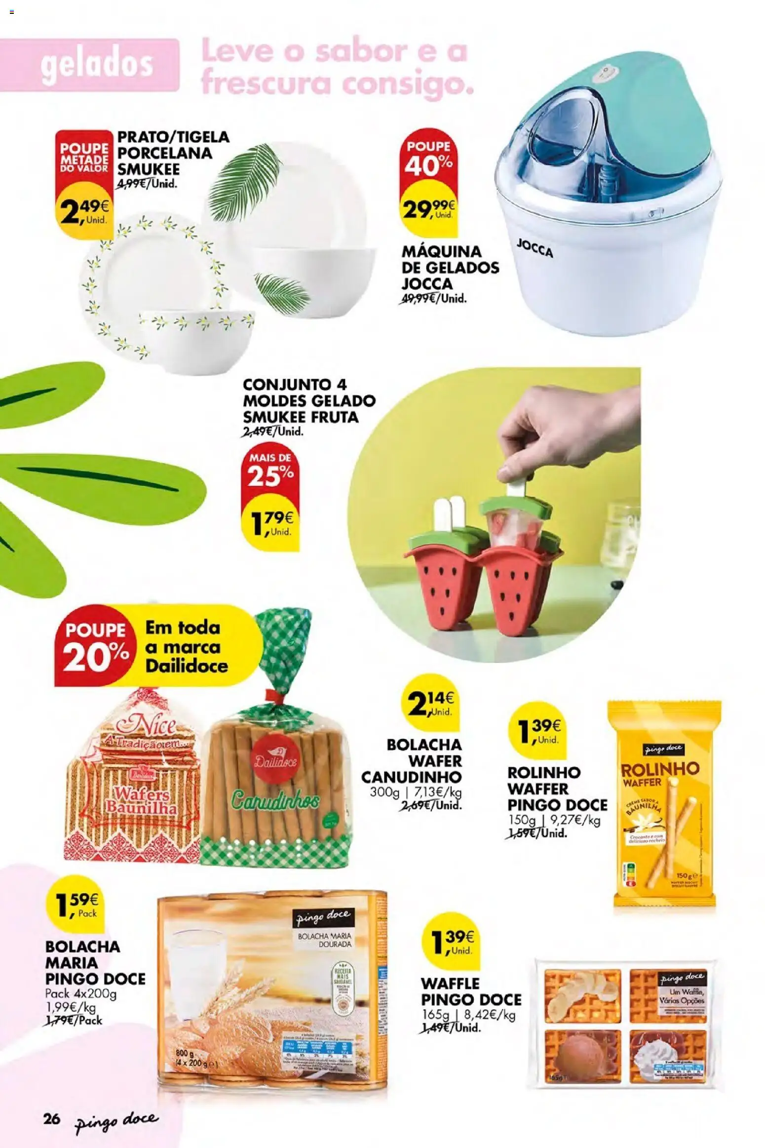 Pingo Doce Bazar Ar Livre Açores │ válido de 04.06.2026 | Página: 26 | Produtos: Dourada, Tigela, Gelado, Creme